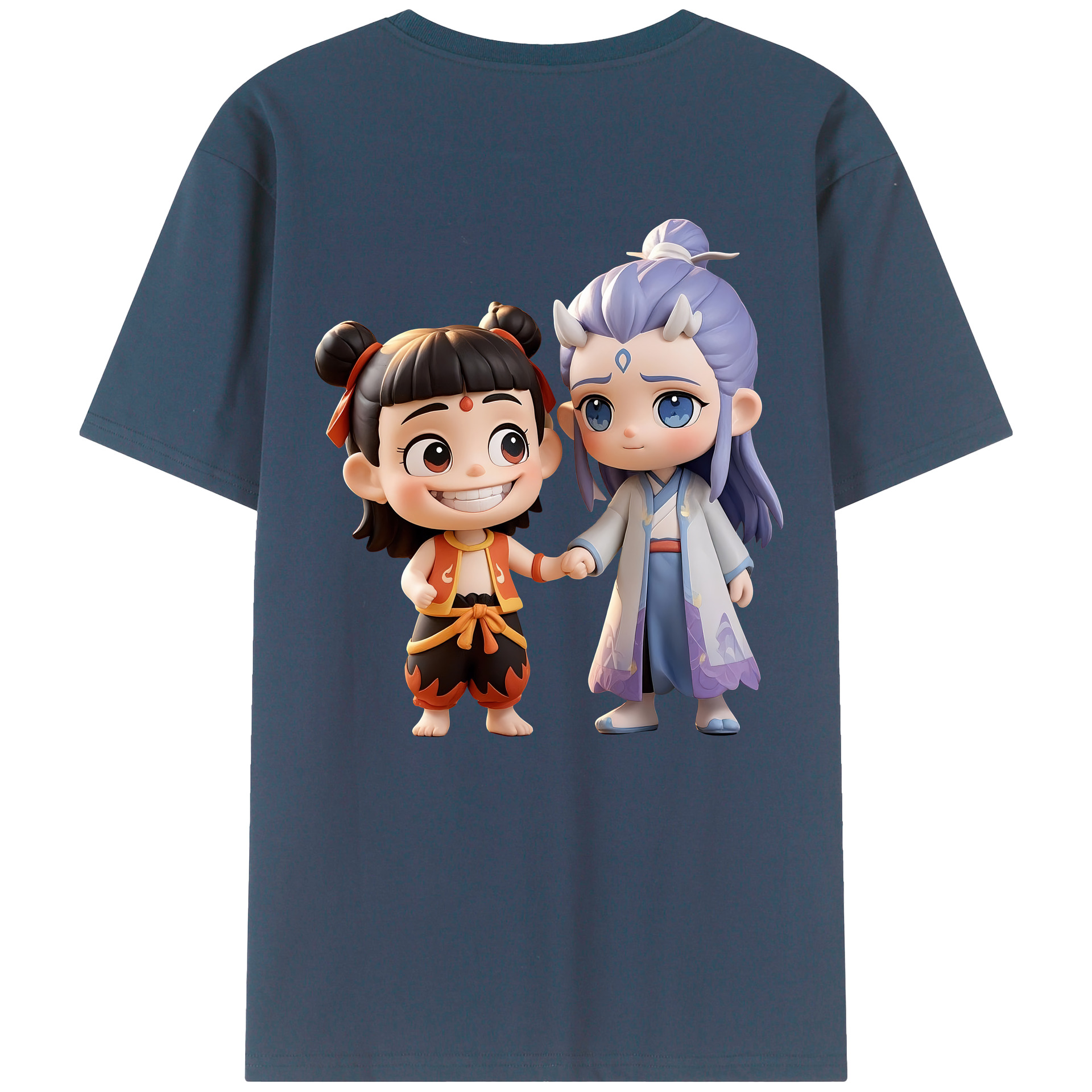 （画像用） Ne Zha 2 ナタ 魔童の大暴れ レディース半袖Tシャツ(バックプリント)