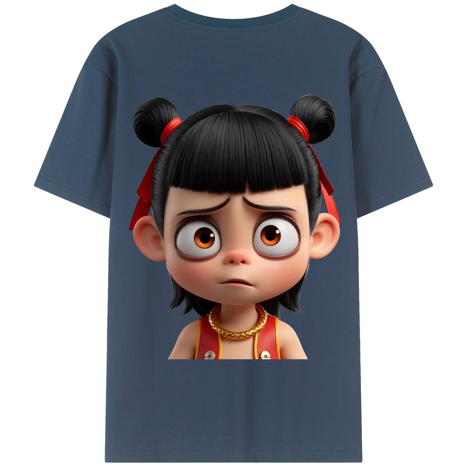 （画像用） Ne Zha 2 ナタ 魔童の大暴れ レディース半袖Tシャツ(バックプリント)