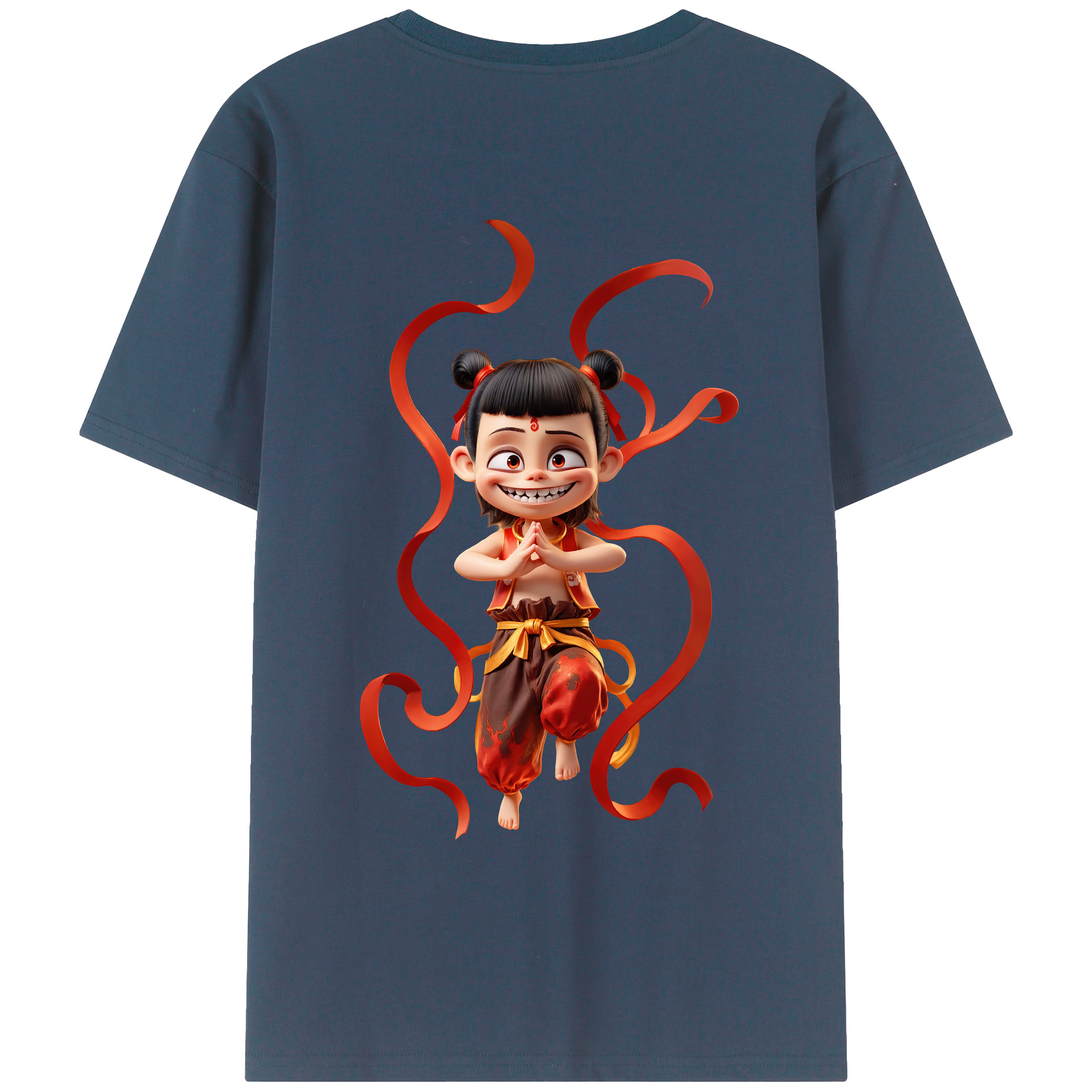 （画像用） Ne Zha 2 ナタ 魔童の大暴れ レディース半袖Tシャツ(バックプリント)
