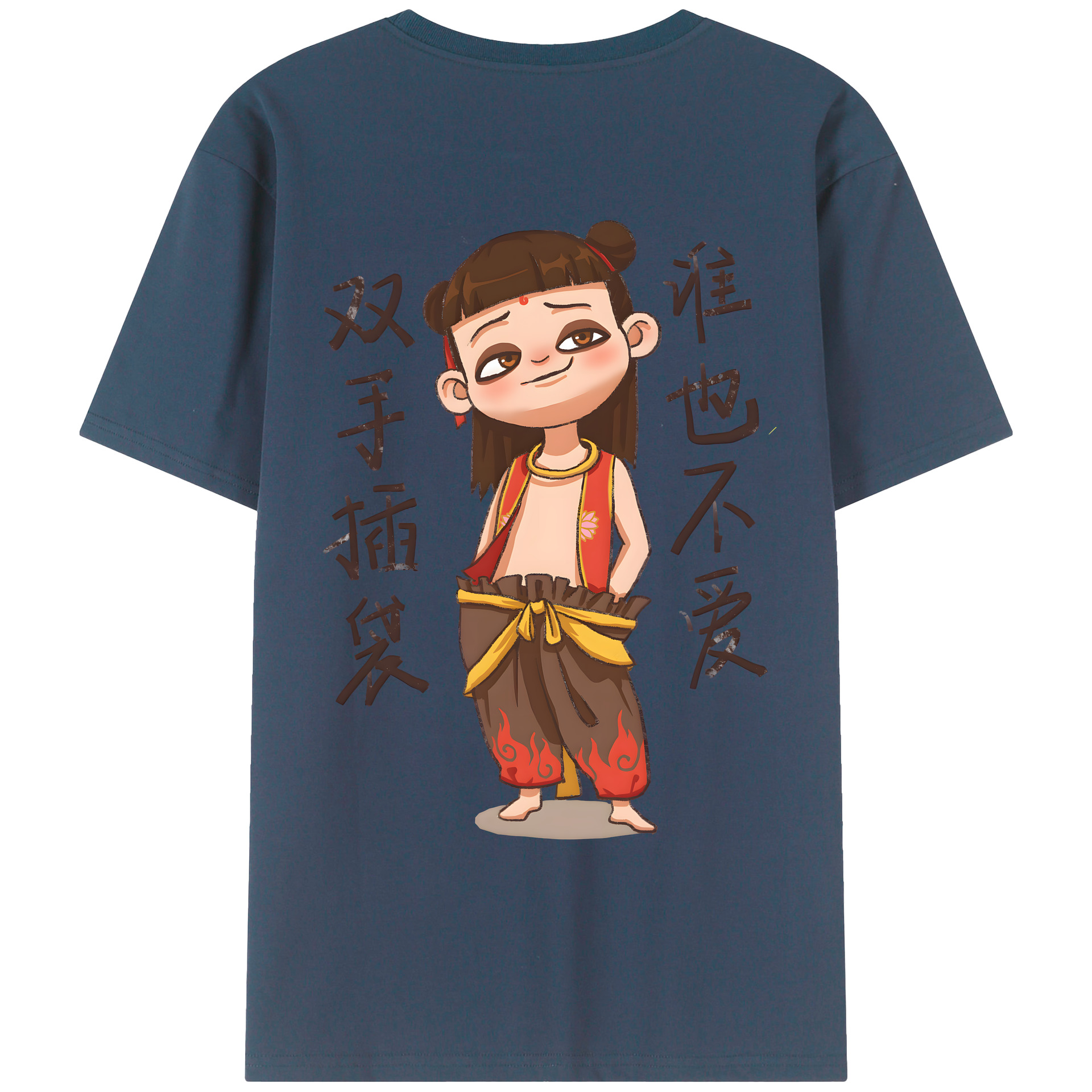 （画像用） Ne Zha 2 ナタ 魔童の大暴れ レディース半袖Tシャツ(バックプリント)