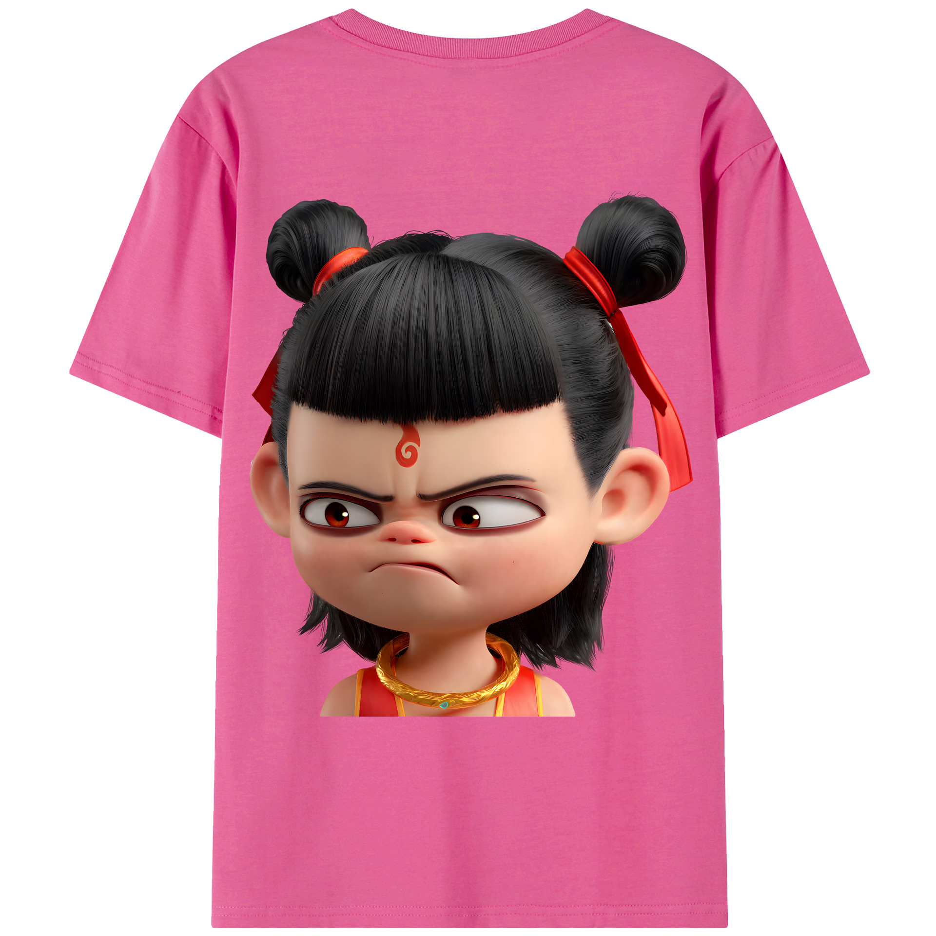 （画像用） Ne Zha 2 ナタ 魔童の大暴れ レディース半袖Tシャツ(バックプリント)