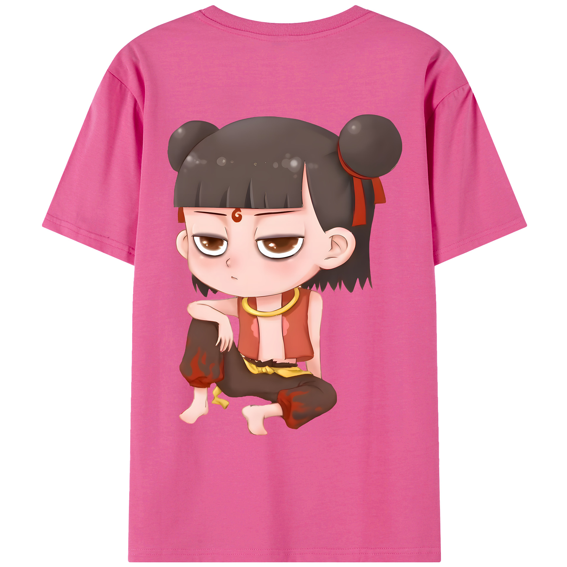 （画像用） Ne Zha 2 ナタ 魔童の大暴れ レディース半袖Tシャツ(バックプリント)