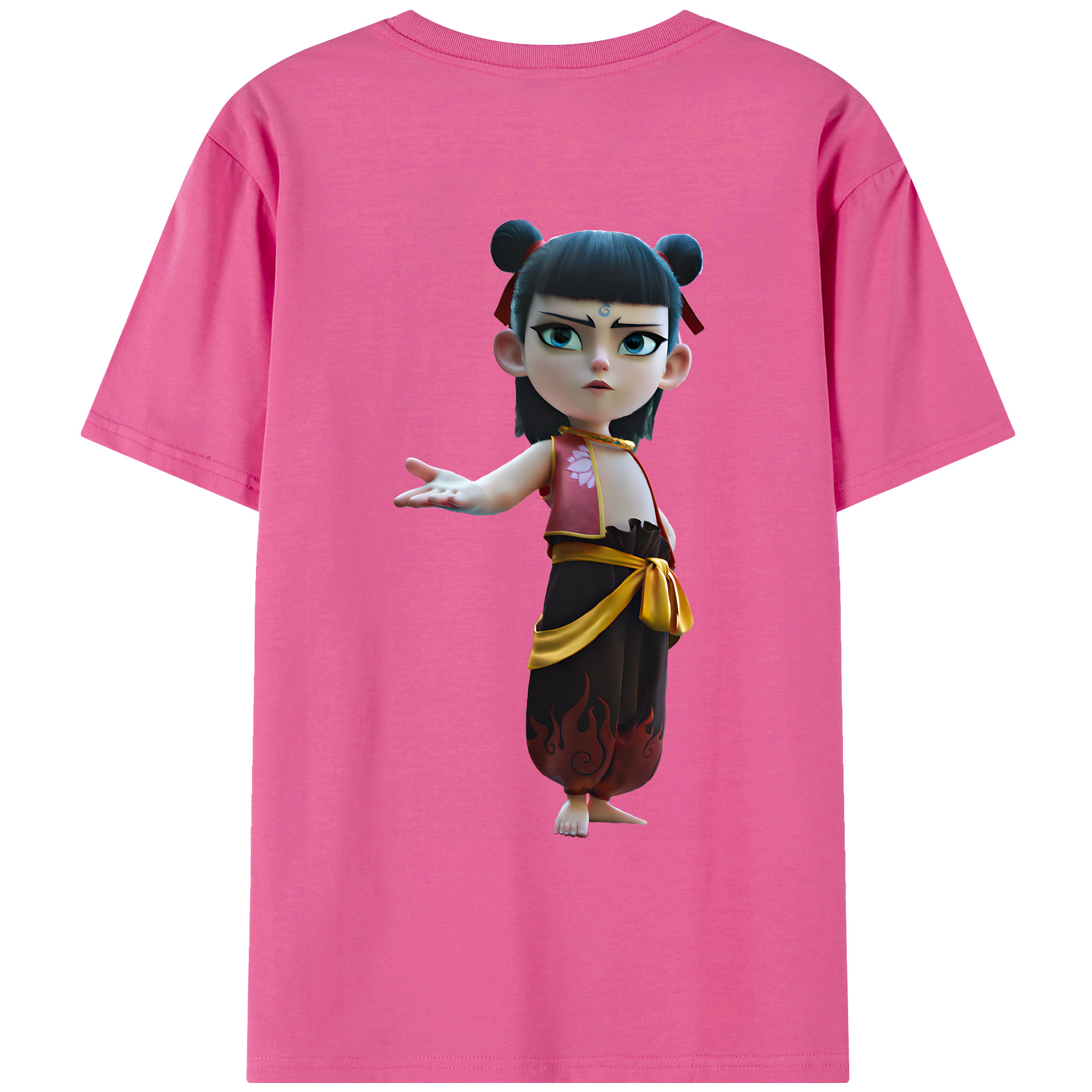 （画像用） Ne Zha 2 ナタ 魔童の大暴れ レディース半袖Tシャツ(バックプリント)