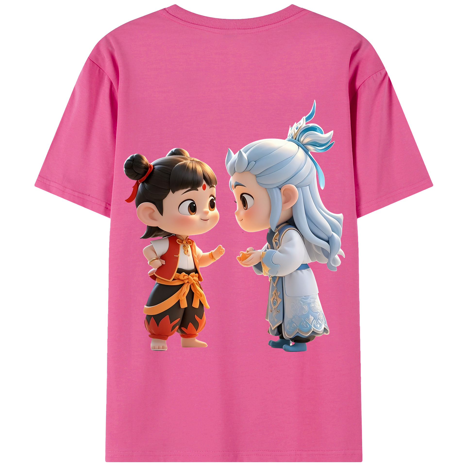 （画像用） Ne Zha 2 ナタ 魔童の大暴れ レディース半袖Tシャツ(バックプリント)