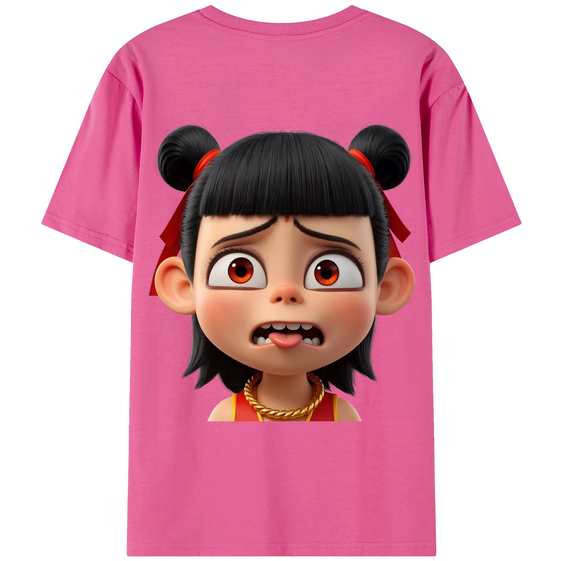 （画像用） Ne Zha 2 ナタ 魔童の大暴れ レディース半袖Tシャツ(バックプリント)