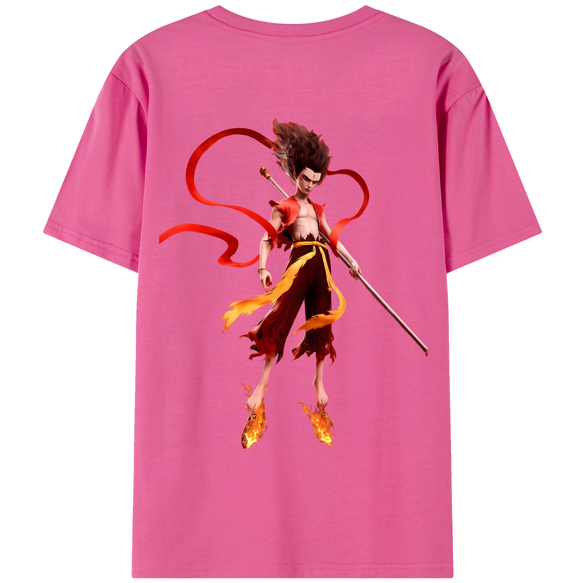 （画像用） Ne Zha 2 ナタ 魔童の大暴れ レディース半袖Tシャツ(バックプリント)