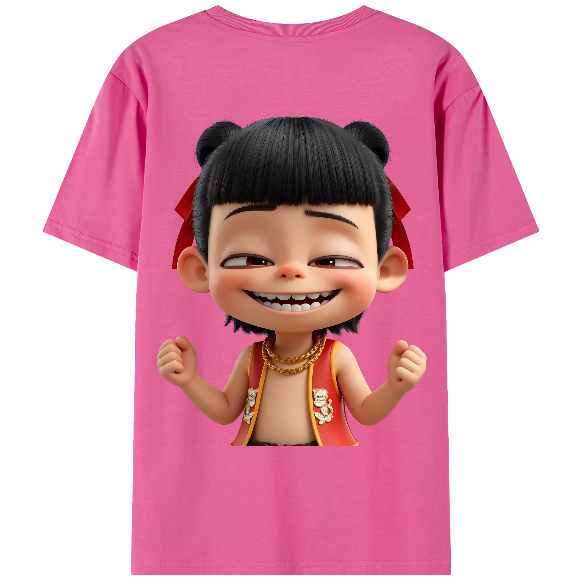（画像用） Ne Zha 2 ナタ 魔童の大暴れ レディース半袖Tシャツ(バックプリント)