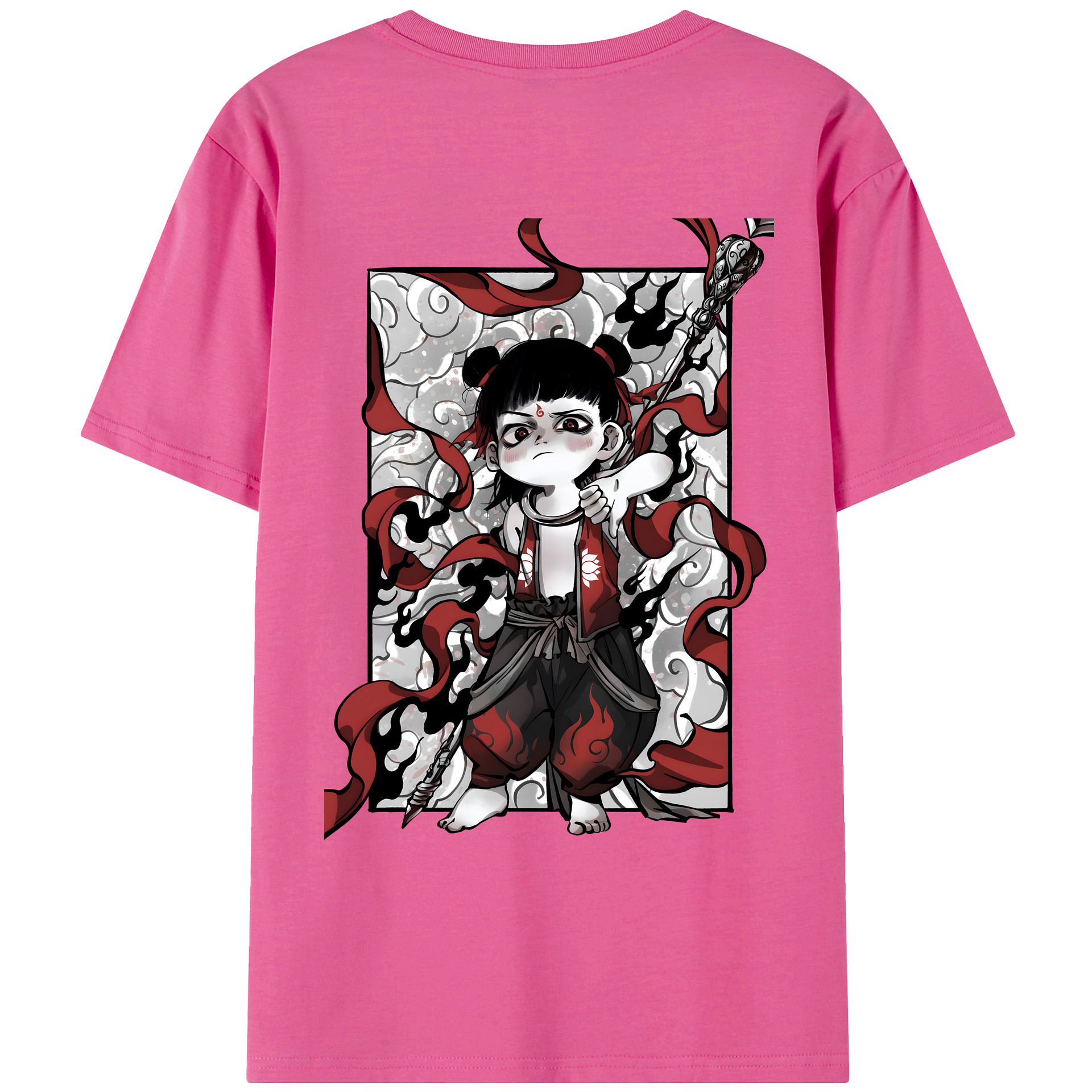 （画像用） Ne Zha 2 ナタ 魔童の大暴れ レディース半袖Tシャツ(バックプリント)