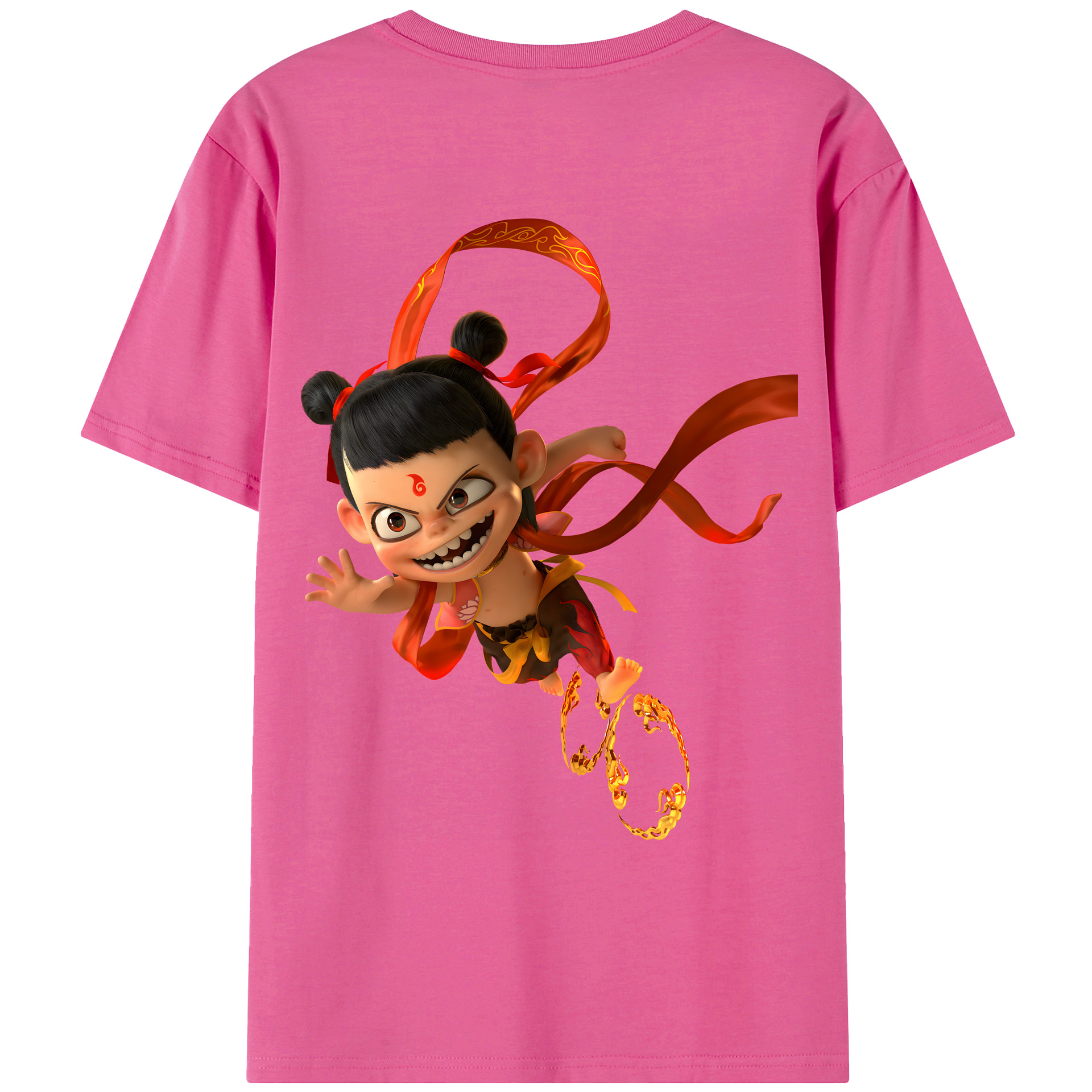 （画像用） Ne Zha 2 ナタ 魔童の大暴れ レディース半袖Tシャツ(バックプリント)