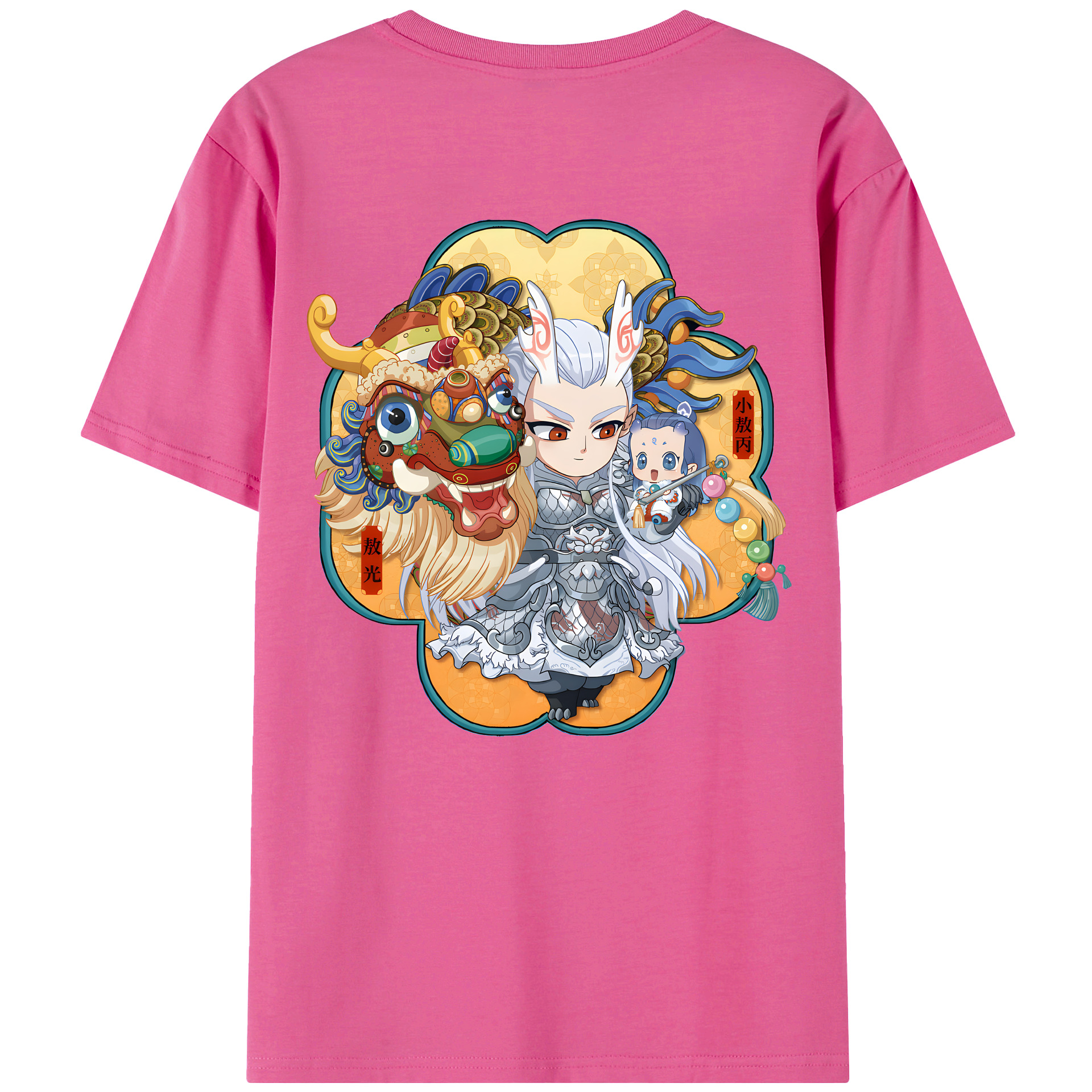 （画像用） Ne Zha 2 ナタ 魔童の大暴れ レディース半袖Tシャツ(バックプリント)