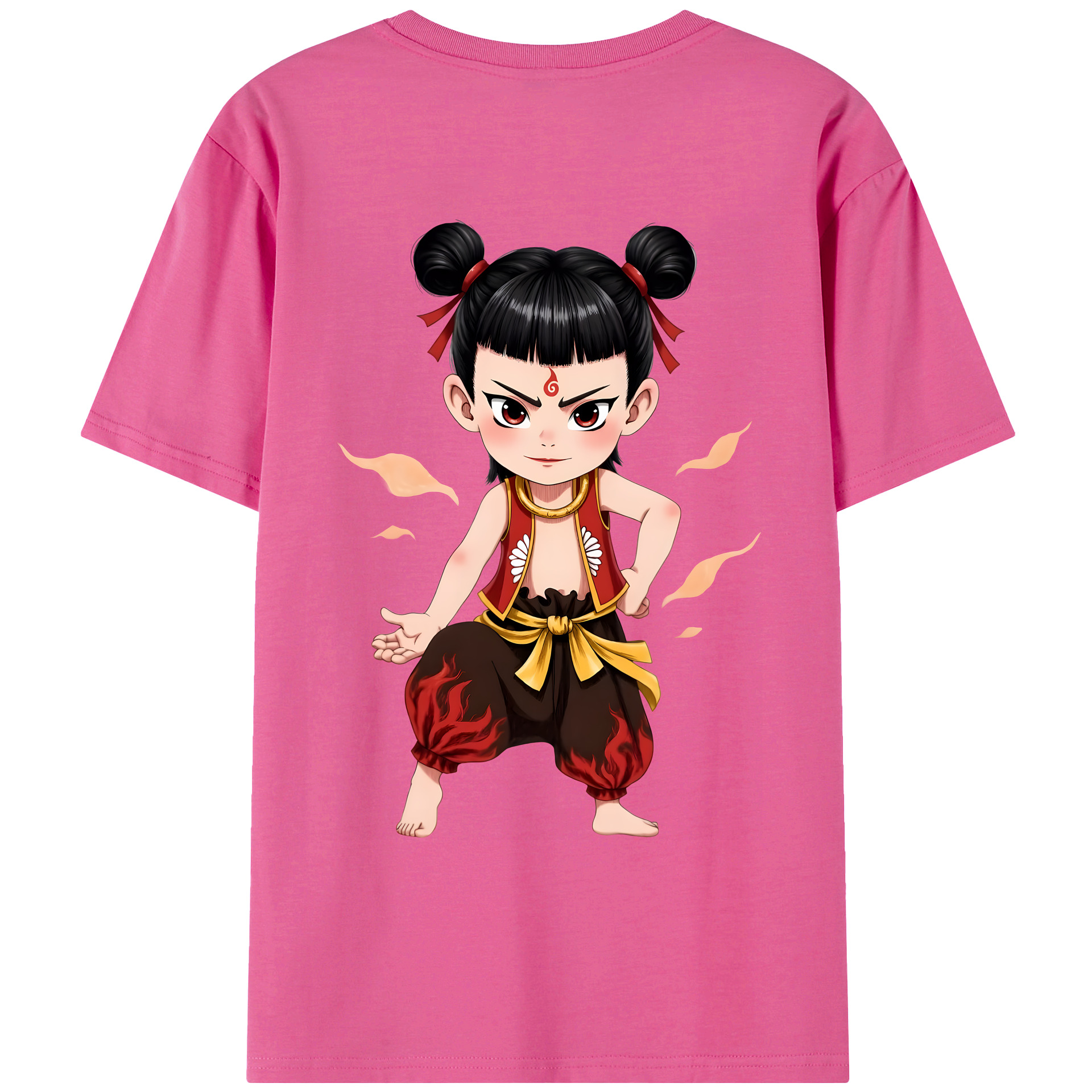 （画像用） Ne Zha 2 ナタ 魔童の大暴れ レディース半袖Tシャツ(バックプリント)