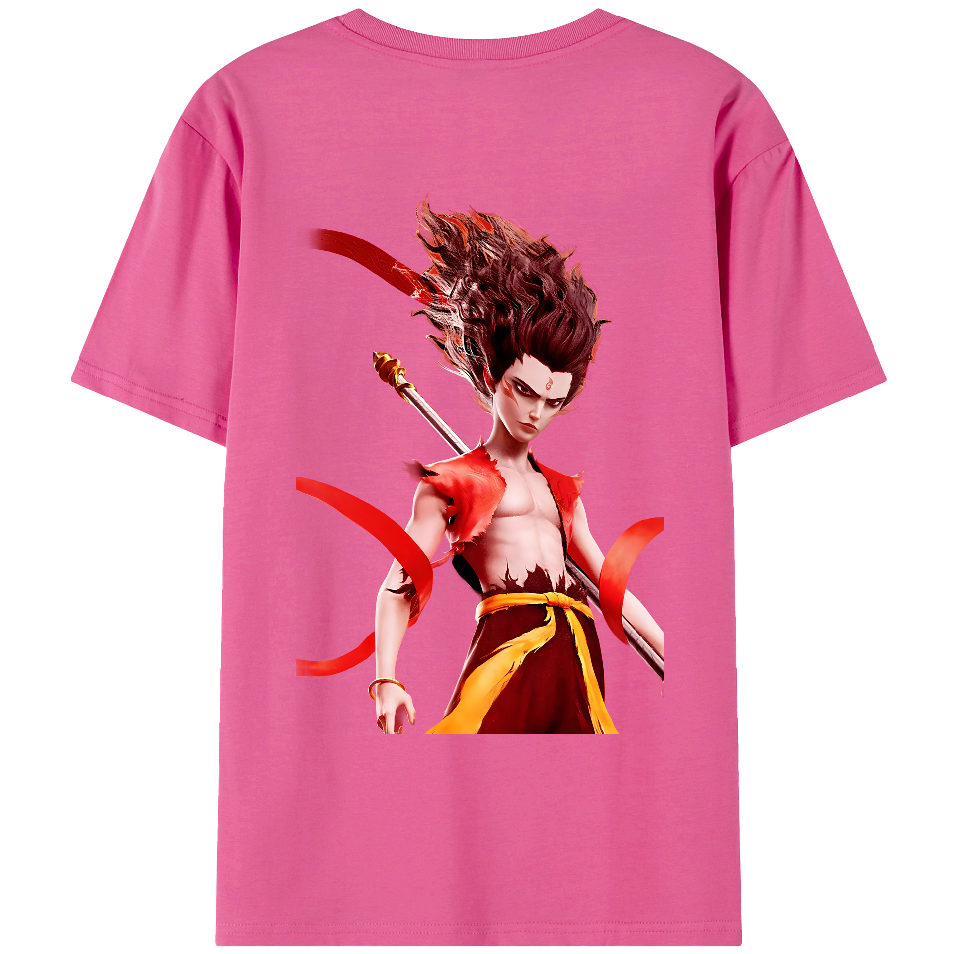 （画像用） Ne Zha 2 ナタ 魔童の大暴れ レディース半袖Tシャツ(バックプリント)