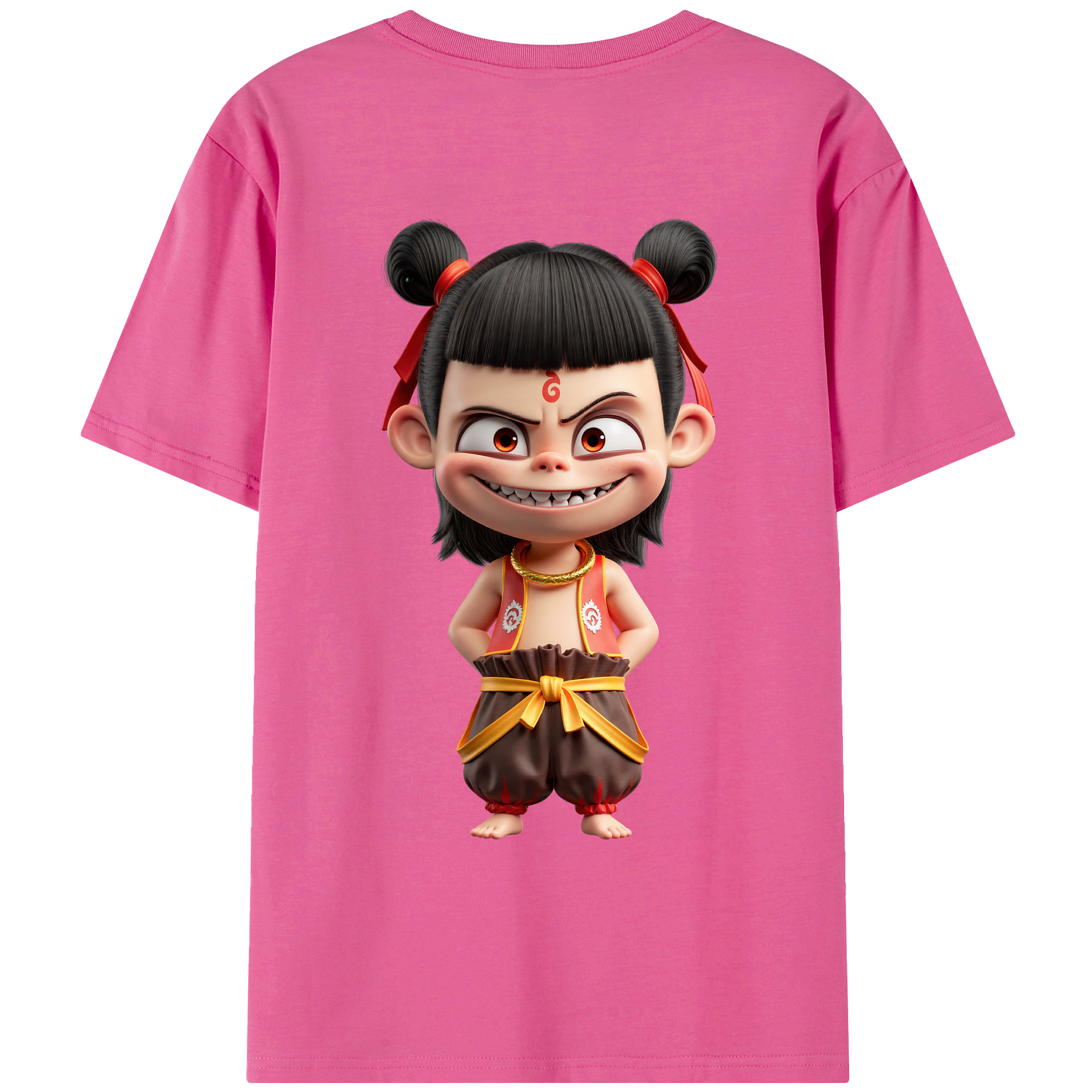 （画像用） Ne Zha 2 ナタ 魔童の大暴れ レディース半袖Tシャツ(バックプリント)