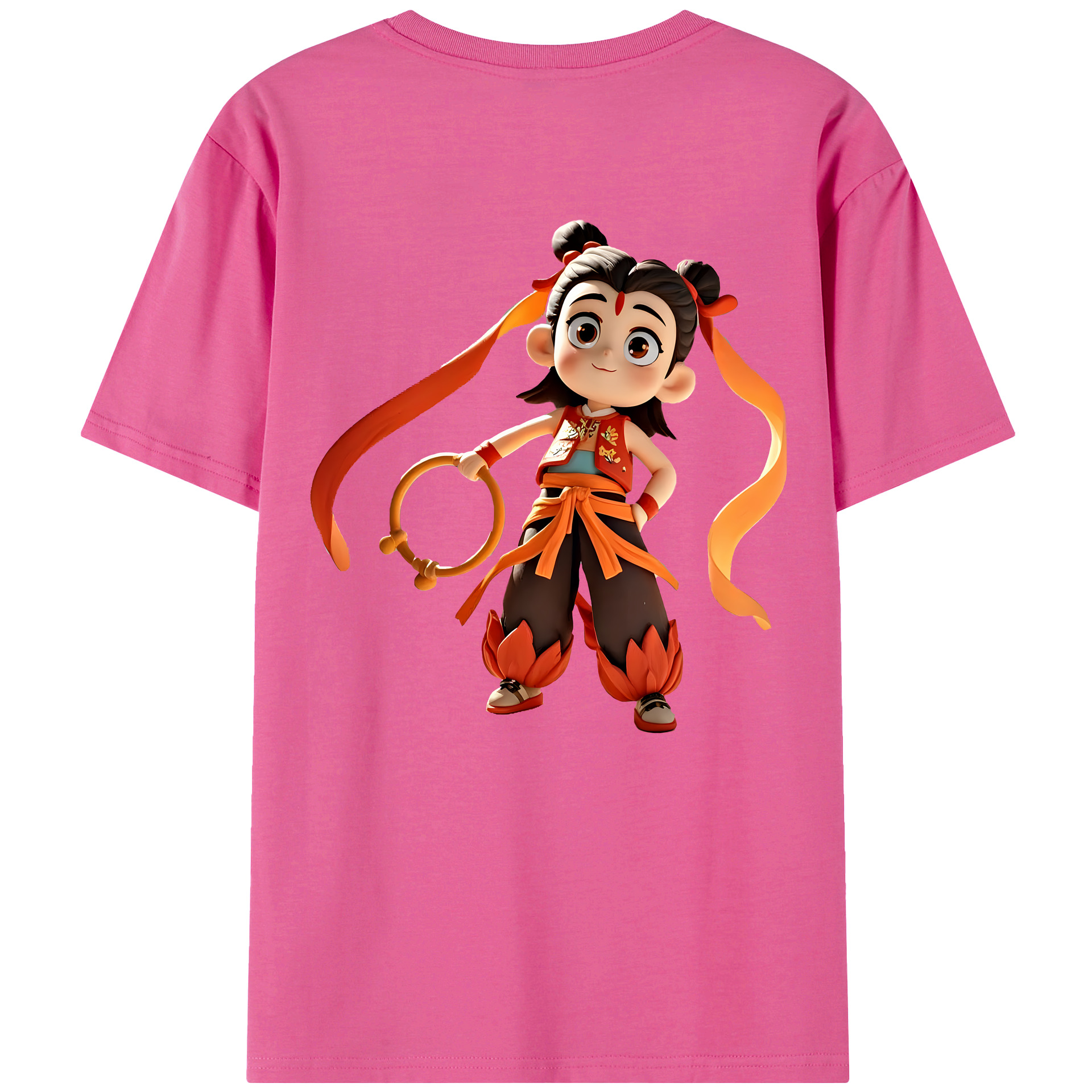 （画像用） Ne Zha 2 ナタ 魔童の大暴れ レディース半袖Tシャツ(バックプリント)
