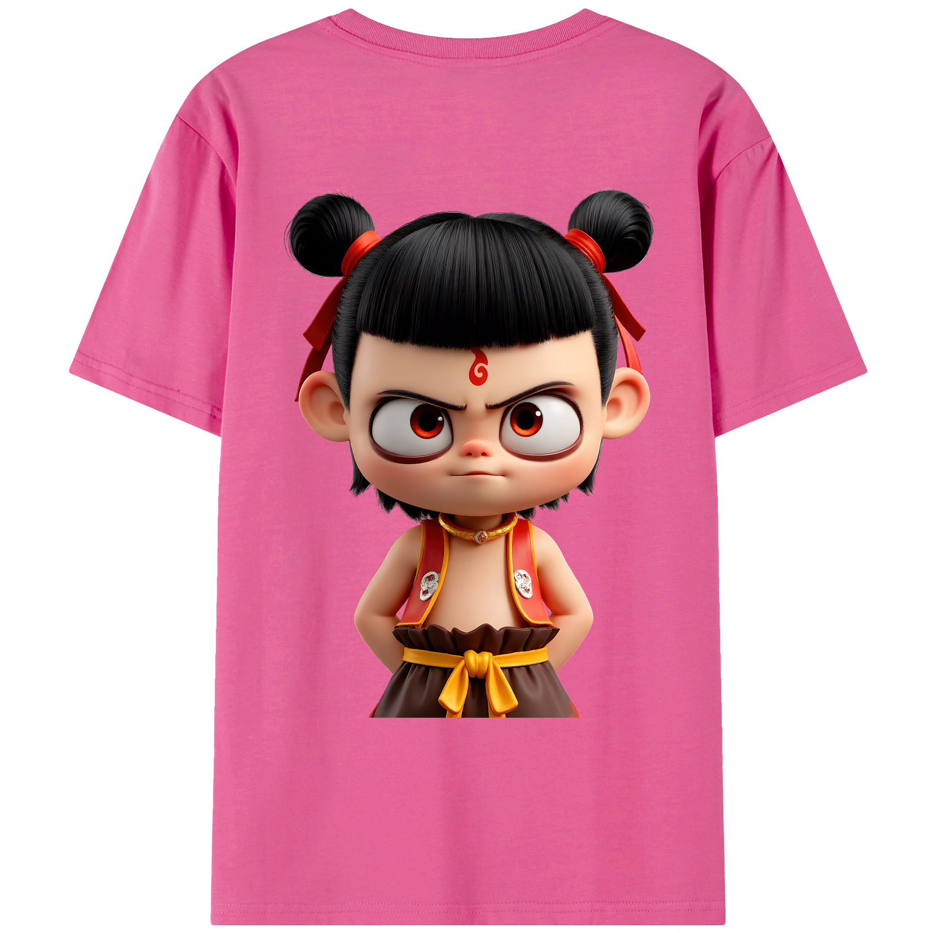 （画像用） Ne Zha 2 ナタ 魔童の大暴れ レディース半袖Tシャツ(バックプリント)