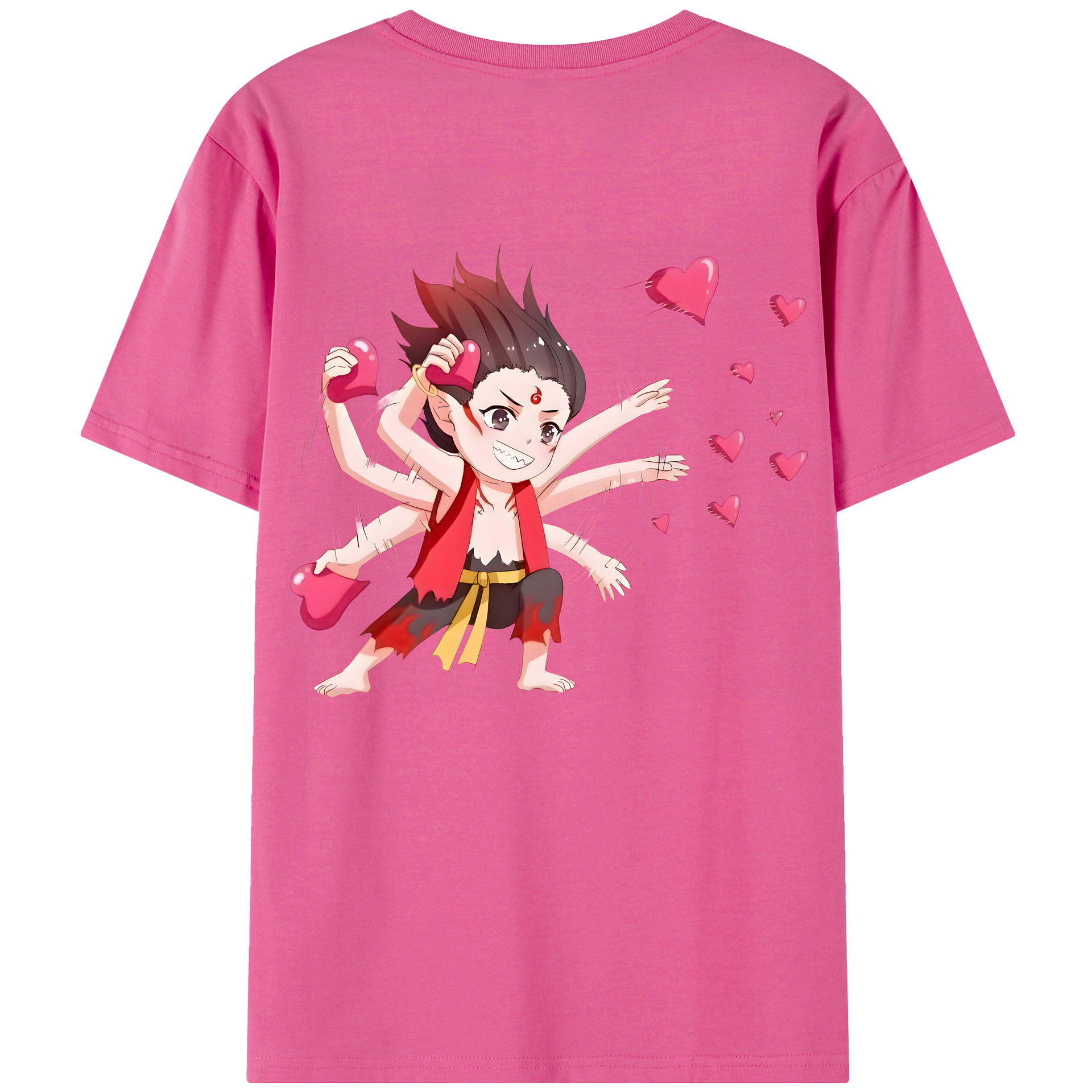 （画像用） Ne Zha 2 ナタ 魔童の大暴れ レディース半袖Tシャツ(バックプリント)