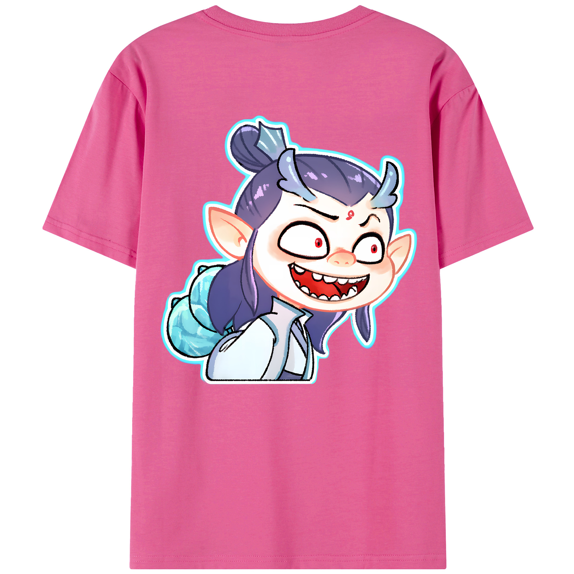 （画像用） Ne Zha 2 ナタ 魔童の大暴れ レディース半袖Tシャツ(バックプリント)