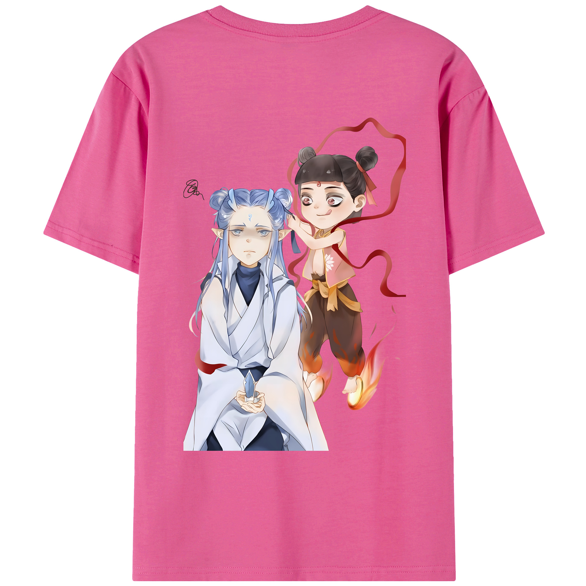 （画像用） Ne Zha 2 ナタ 魔童の大暴れ レディース半袖Tシャツ(バックプリント)