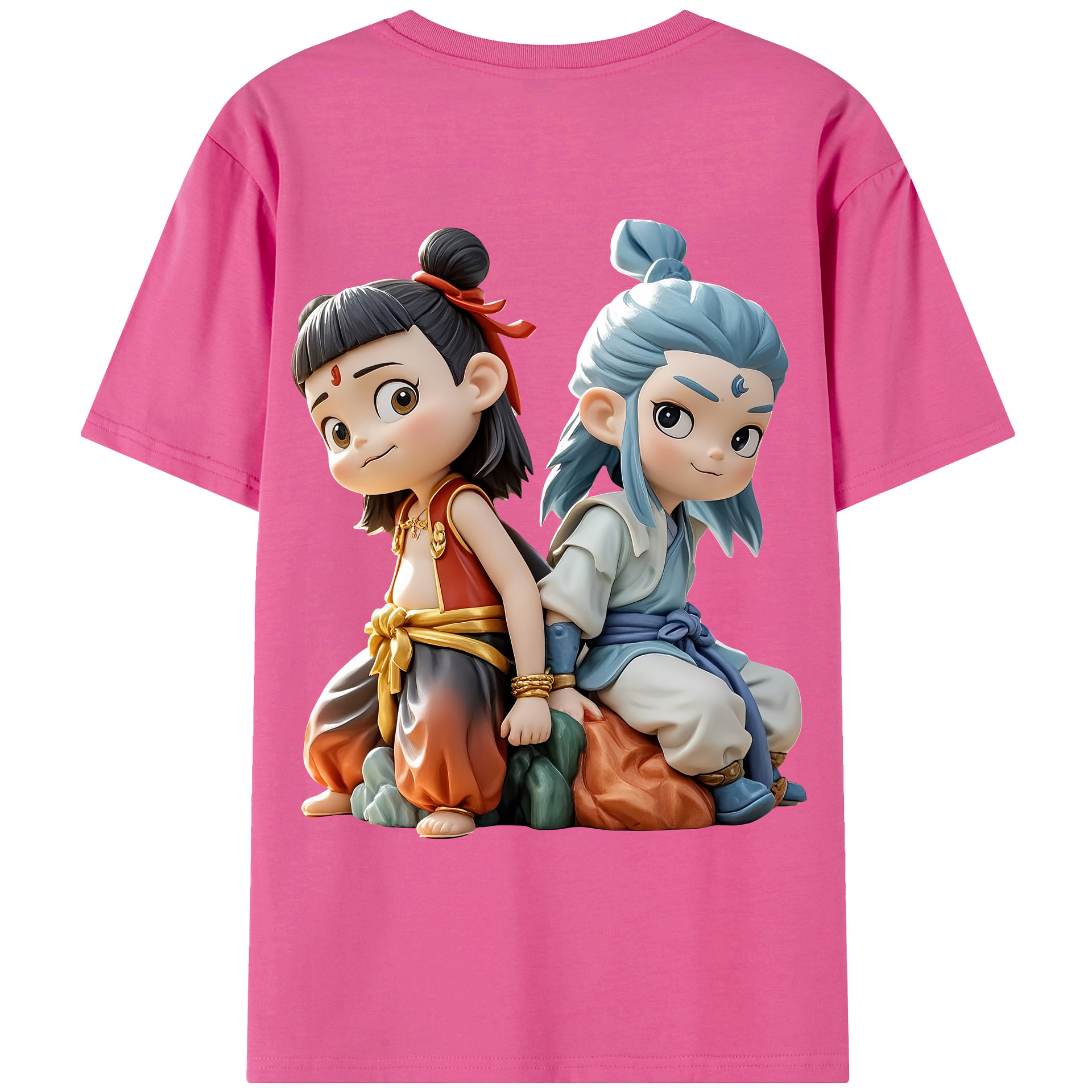 （画像用） Ne Zha 2 ナタ 魔童の大暴れ レディース半袖Tシャツ(バックプリント)