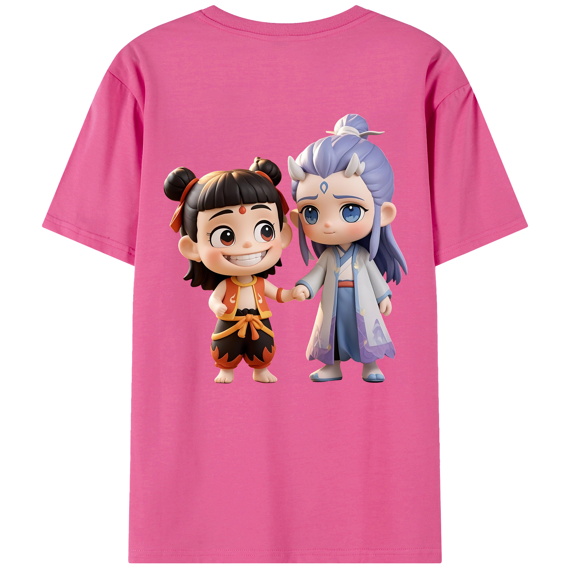 （画像用） Ne Zha 2 ナタ 魔童の大暴れ レディース半袖Tシャツ(バックプリント)