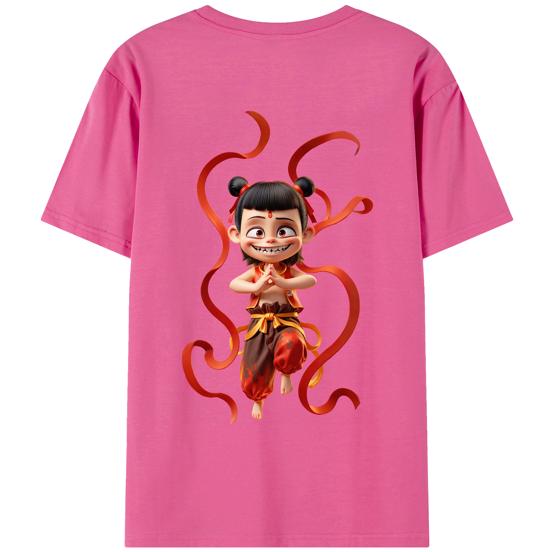 （画像用） Ne Zha 2 ナタ 魔童の大暴れ レディース半袖Tシャツ(バックプリント)