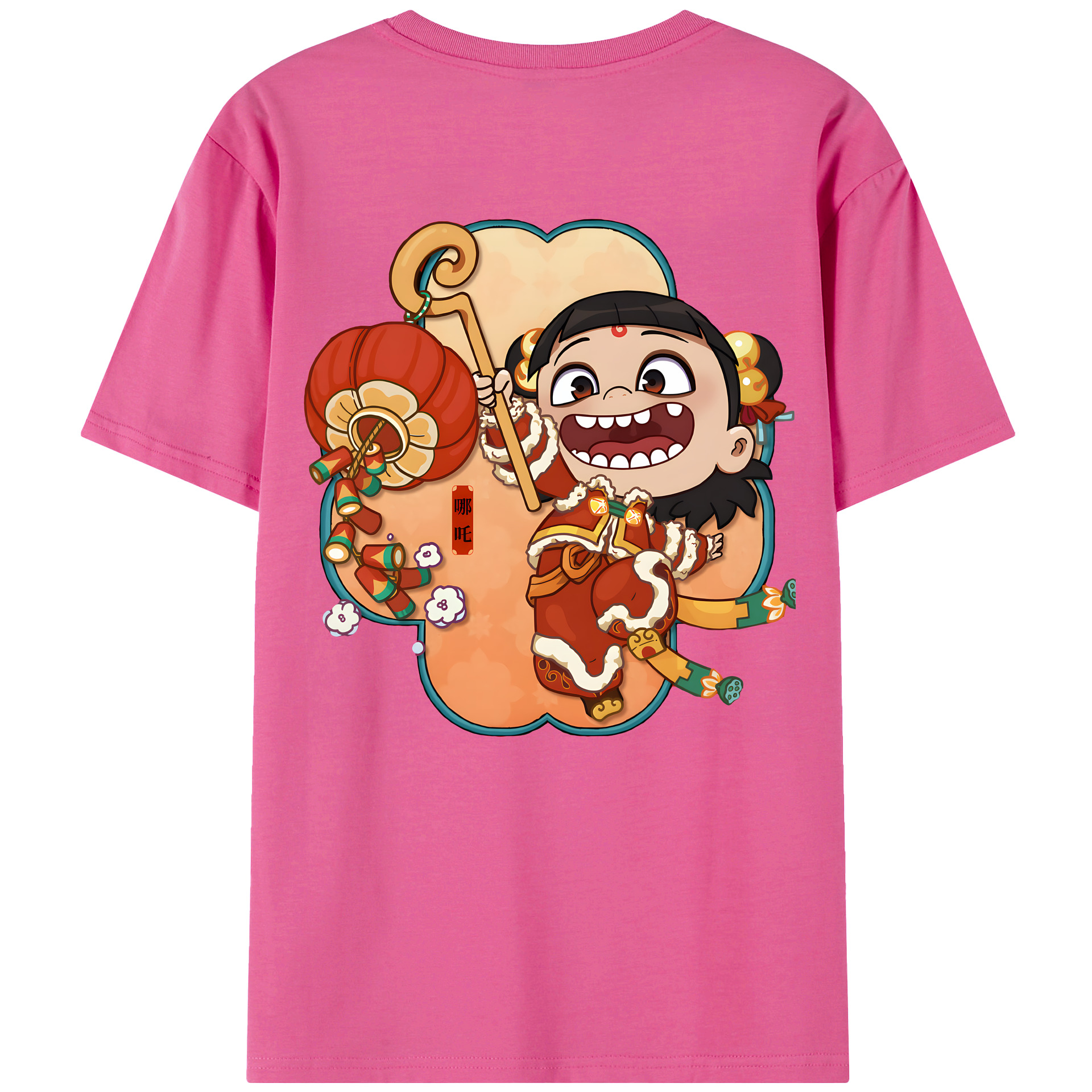 （画像用） Ne Zha 2 ナタ 魔童の大暴れ レディース半袖Tシャツ(バックプリント)