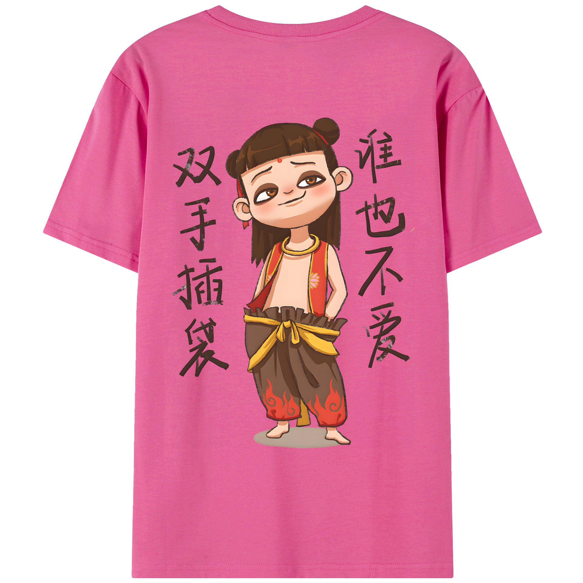 （画像用） Ne Zha 2 ナタ 魔童の大暴れ レディース半袖Tシャツ(バックプリント)