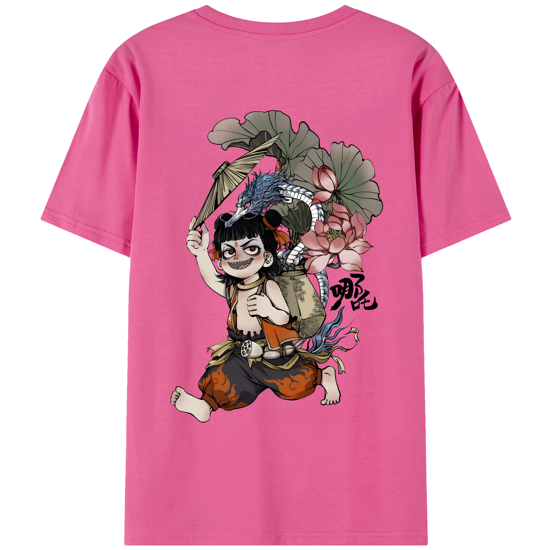（画像用） Ne Zha 2 ナタ 魔童の大暴れ レディース半袖Tシャツ(バックプリント)