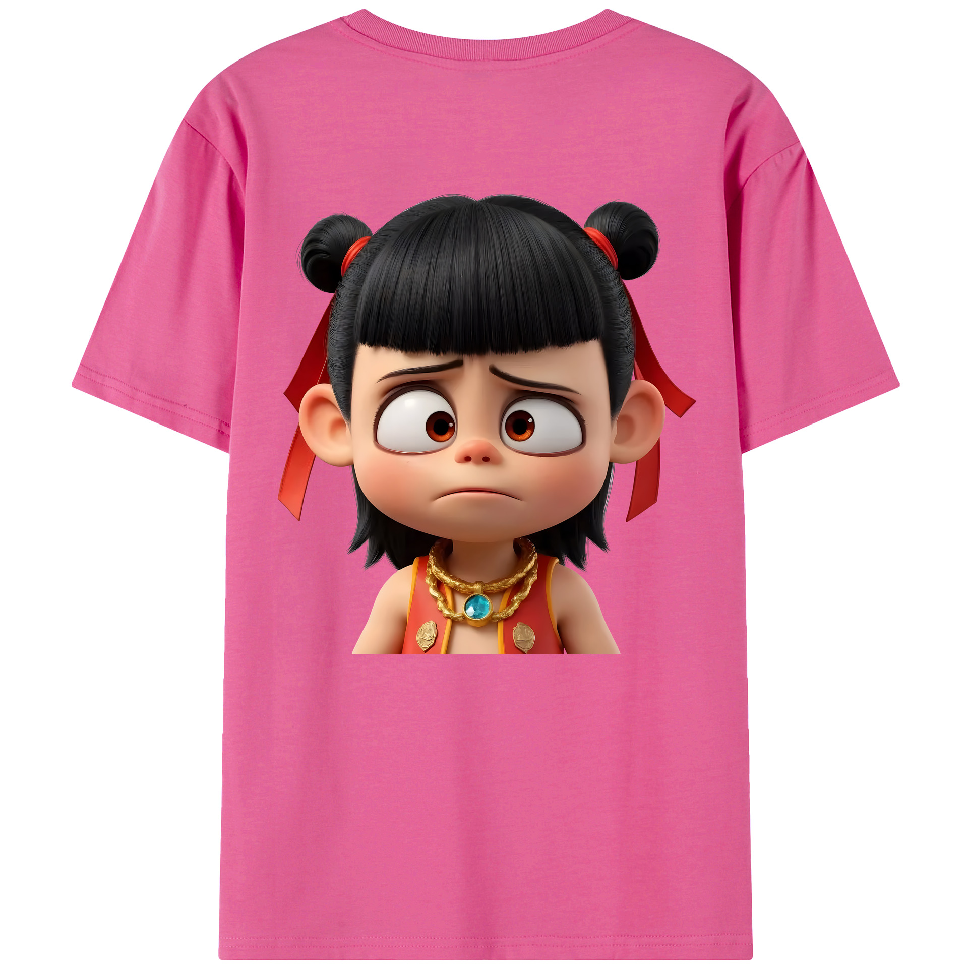 （画像用） Ne Zha 2 ナタ 魔童の大暴れ レディース半袖Tシャツ(バックプリント)
