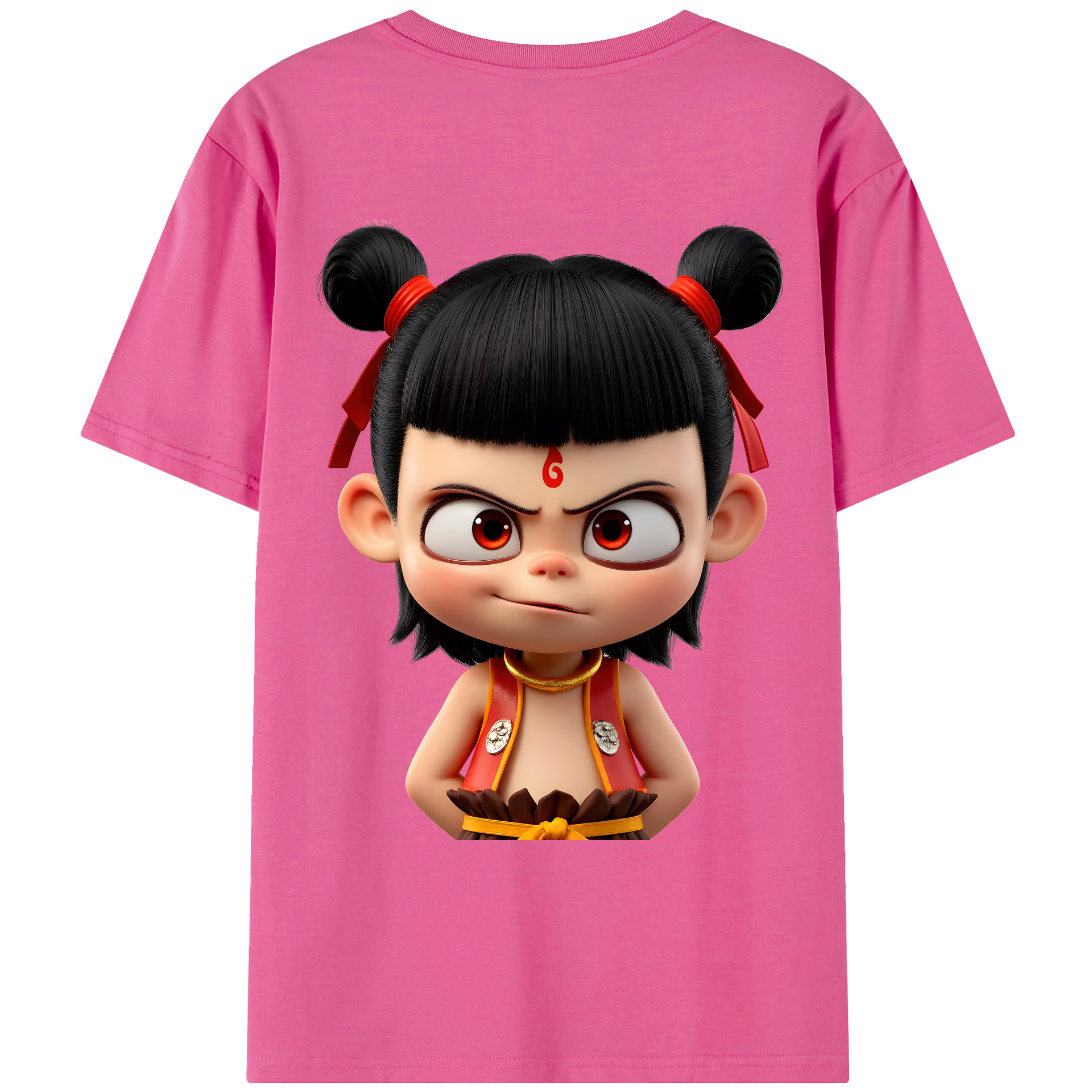 （画像用） Ne Zha 2 ナタ 魔童の大暴れ レディース半袖Tシャツ(バックプリント)