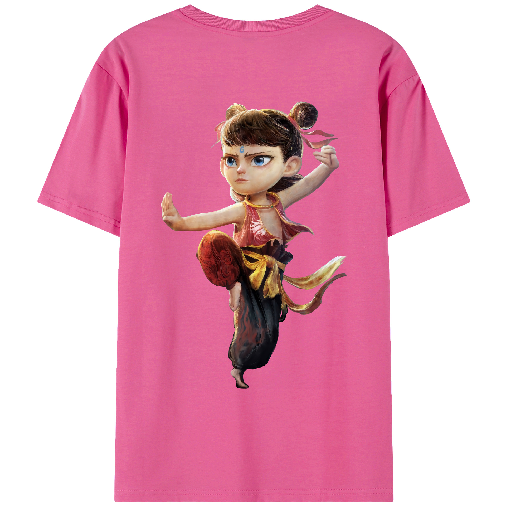（画像用） Ne Zha 2 ナタ 魔童の大暴れ レディース半袖Tシャツ(バックプリント)