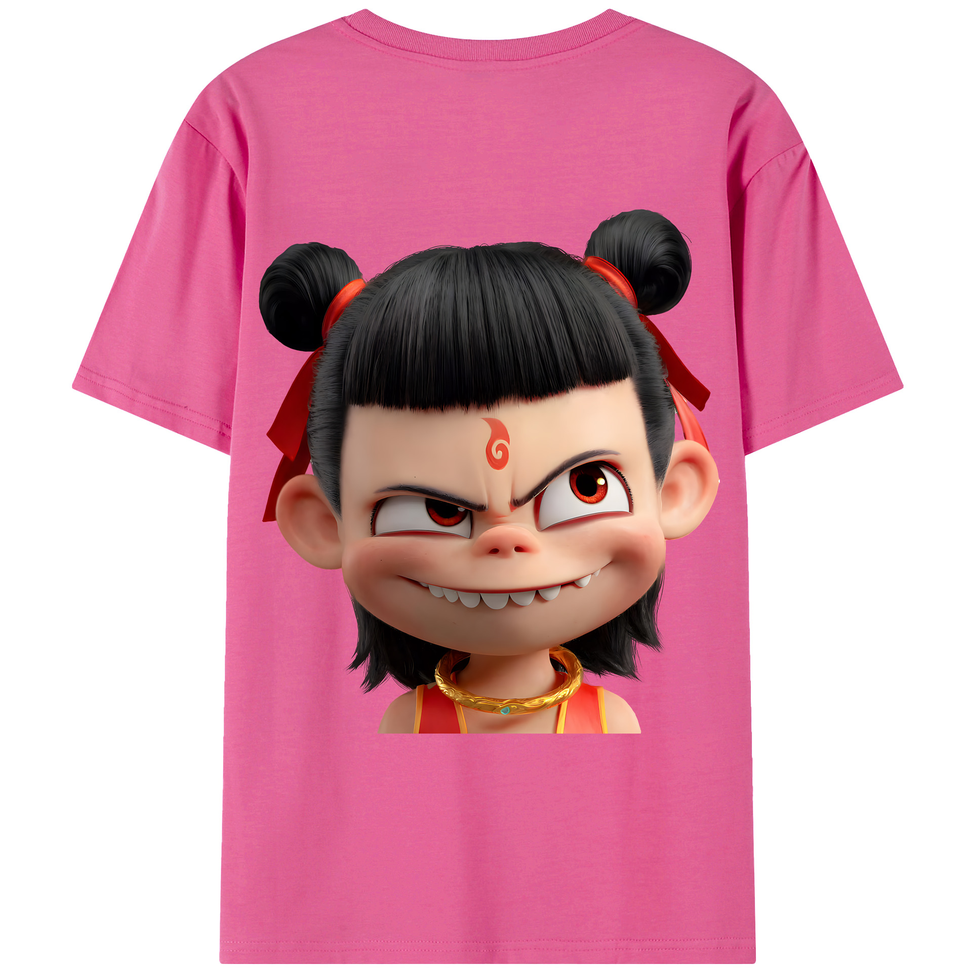 （画像用） Ne Zha 2 ナタ 魔童の大暴れ レディース半袖Tシャツ(バックプリント)