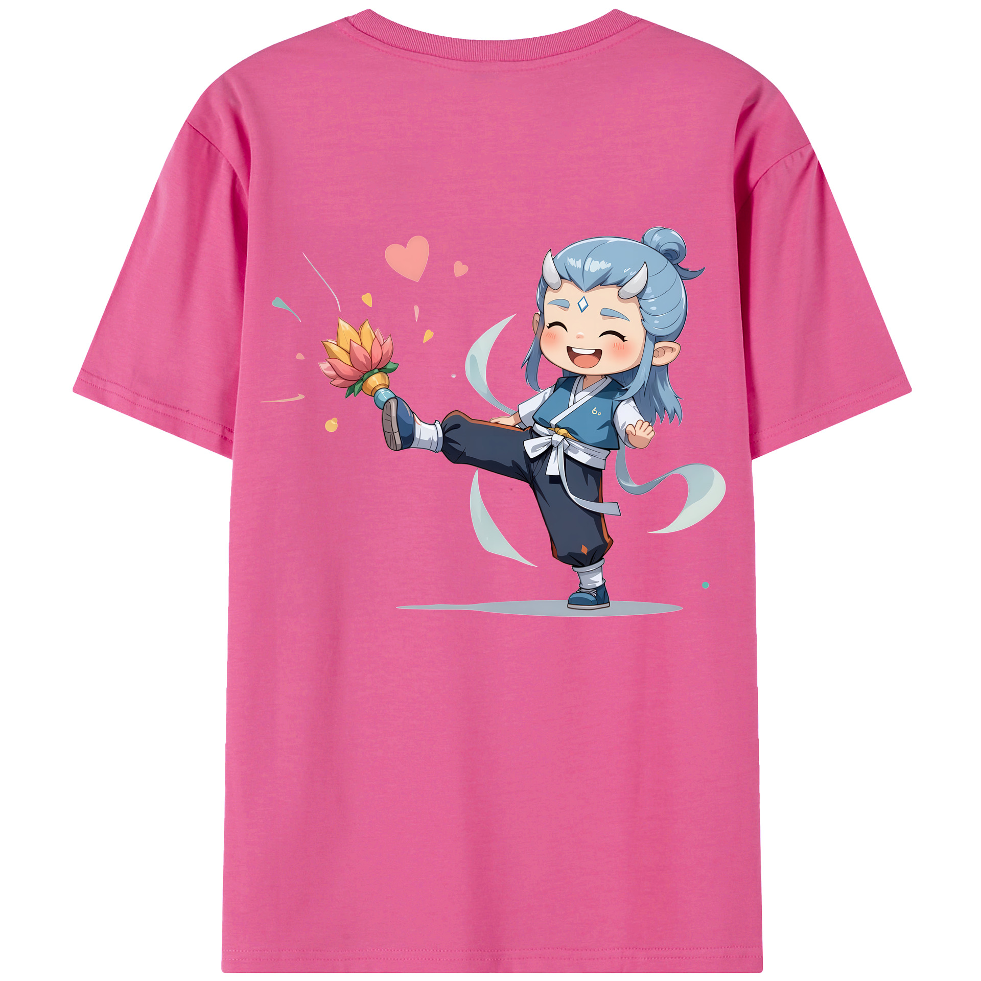 （画像用） Ne Zha 2 ナタ 魔童の大暴れ レディース半袖Tシャツ(バックプリント)
