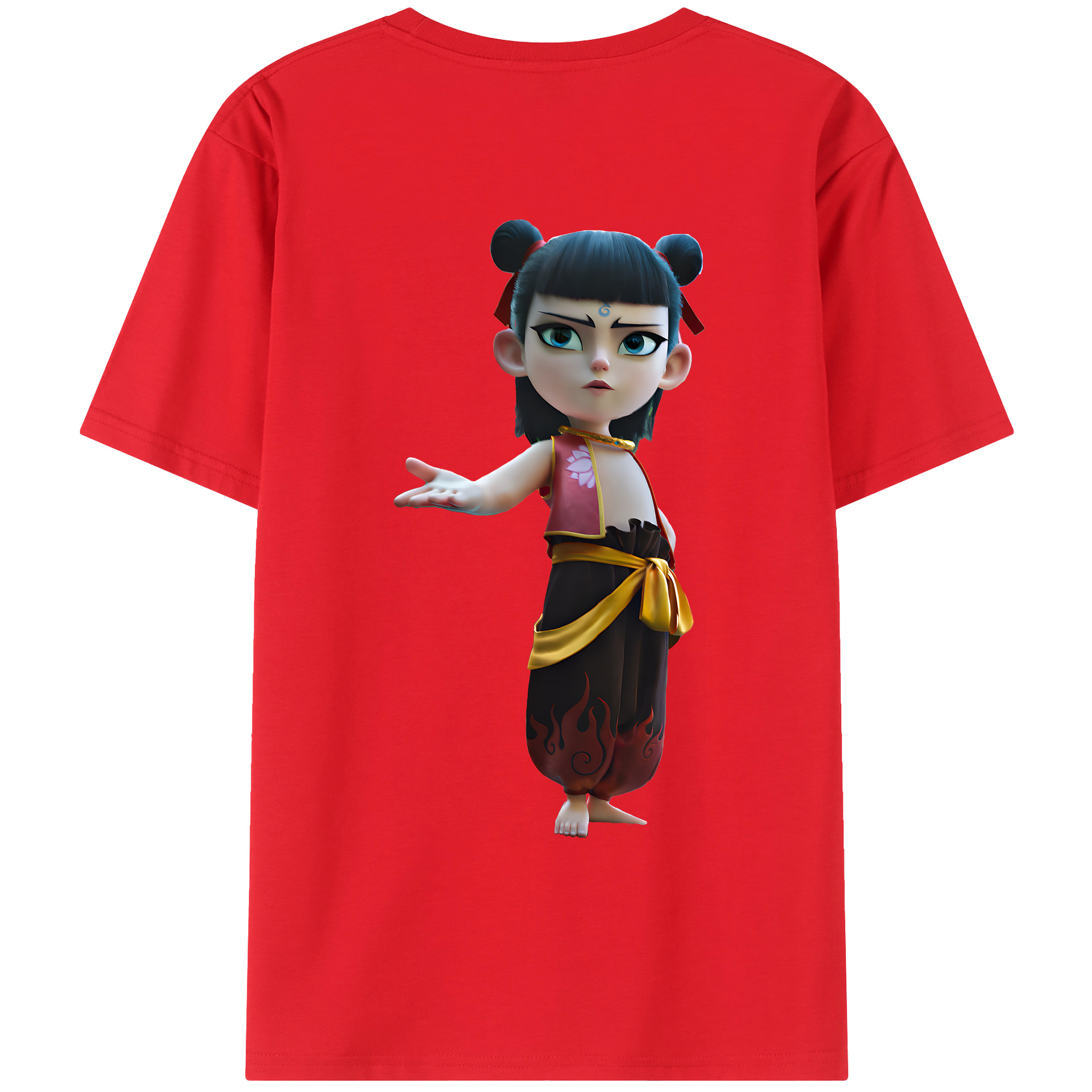 （画像用） Ne Zha 2 ナタ 魔童の大暴れ レディース半袖Tシャツ(バックプリント)