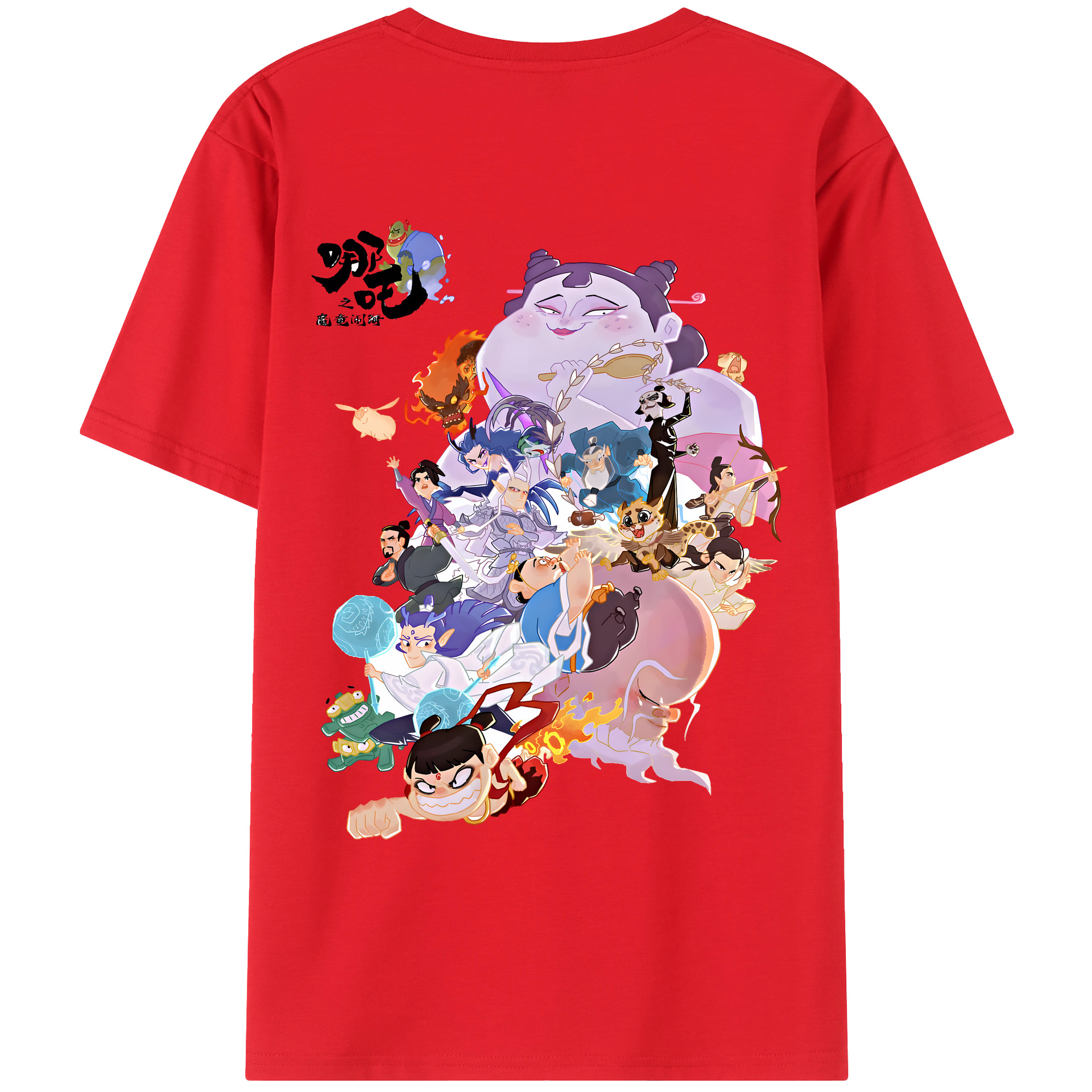 （画像用） Ne Zha 2 ナタ 魔童の大暴れ レディース半袖Tシャツ(バックプリント)