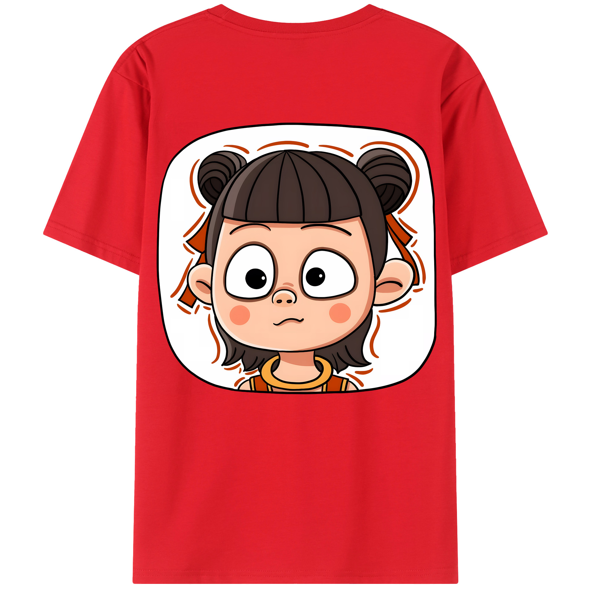 （画像用） Ne Zha 2 ナタ 魔童の大暴れ レディース半袖Tシャツ(バックプリント)