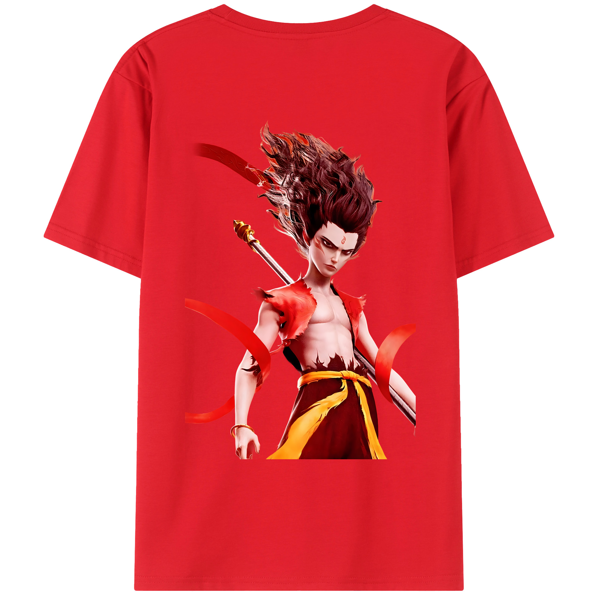 （画像用） Ne Zha 2 ナタ 魔童の大暴れ レディース半袖Tシャツ(バックプリント)