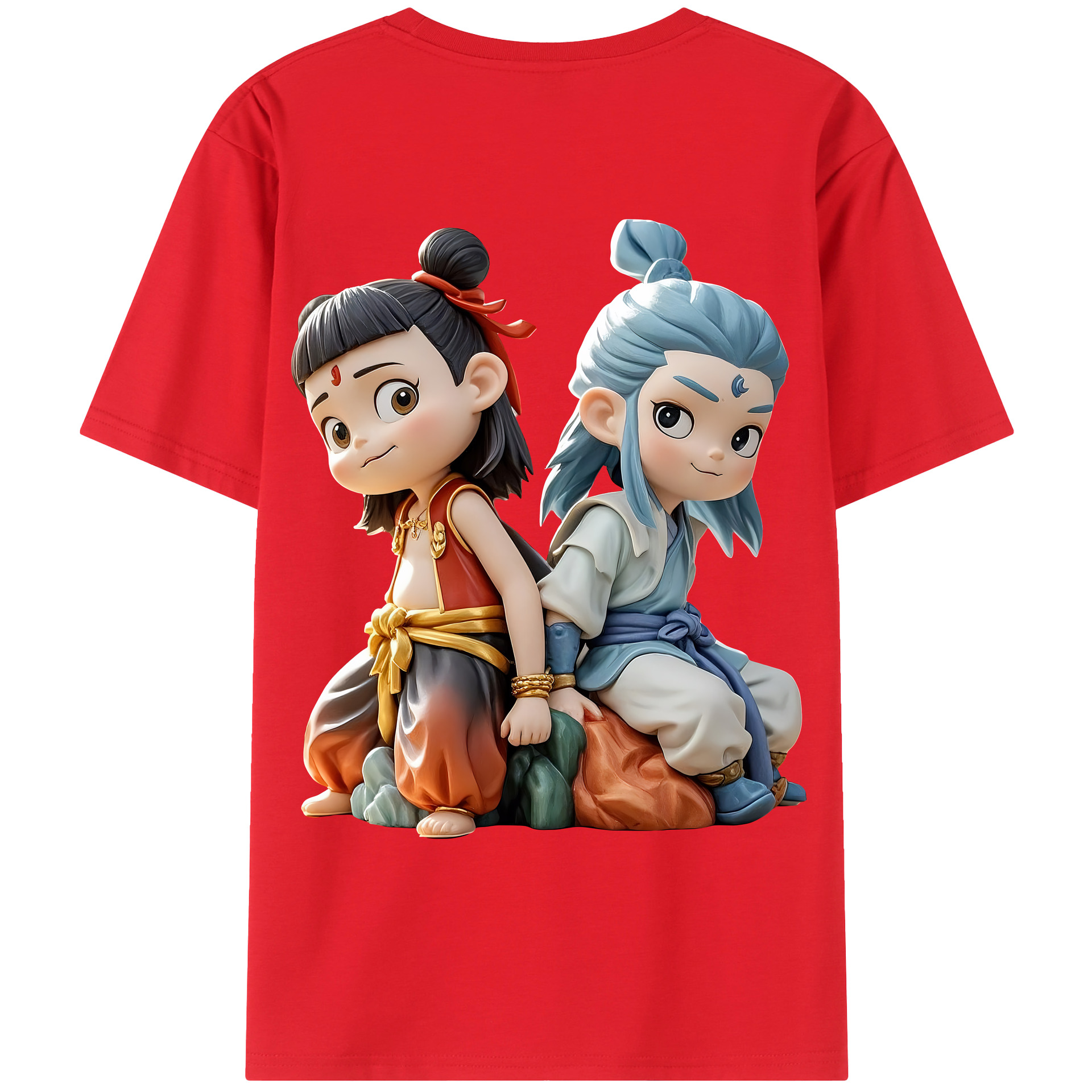 （画像用） Ne Zha 2 ナタ 魔童の大暴れ レディース半袖Tシャツ(バックプリント)