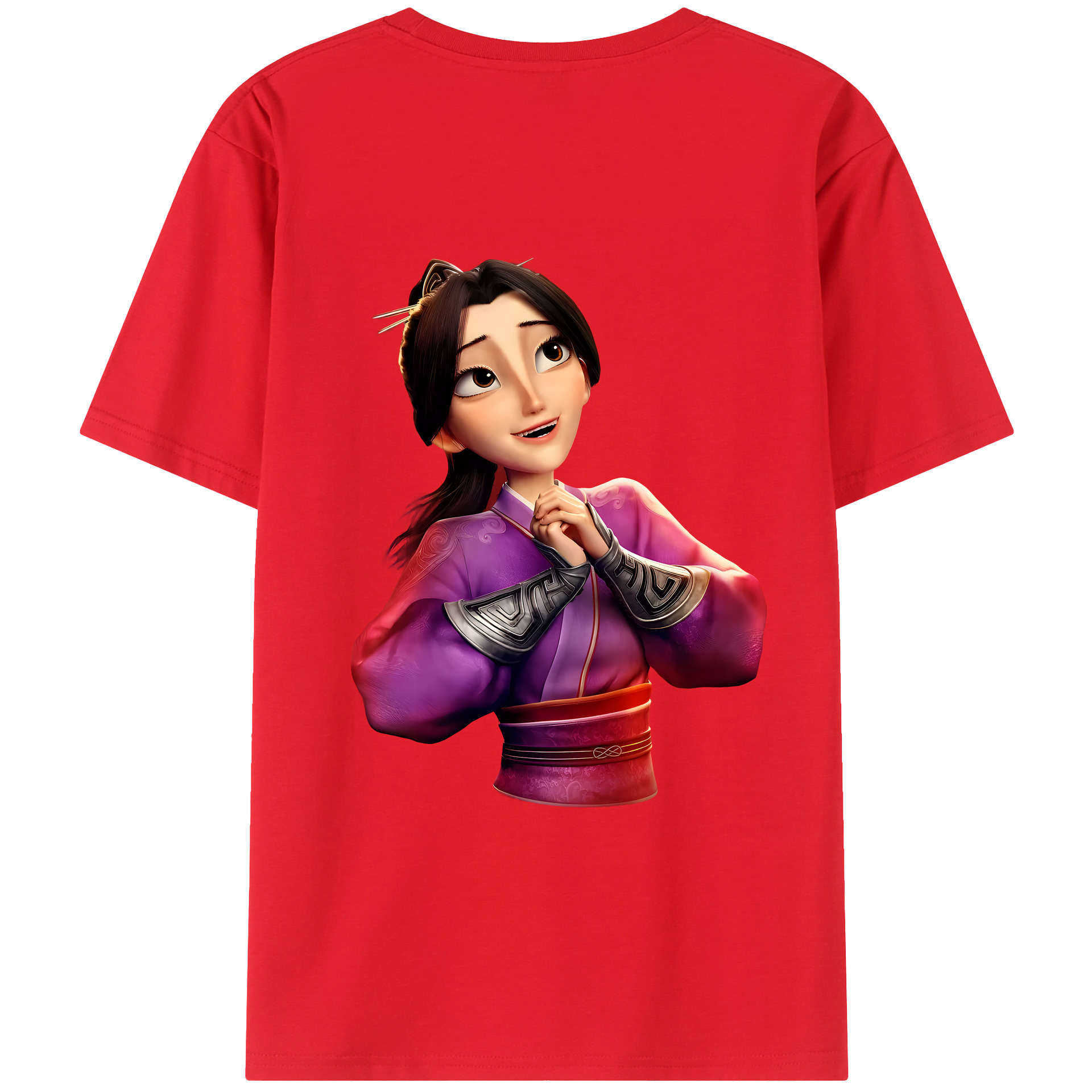 （画像用） Ne Zha 2 ナタ 魔童の大暴れ レディース半袖Tシャツ(バックプリント)