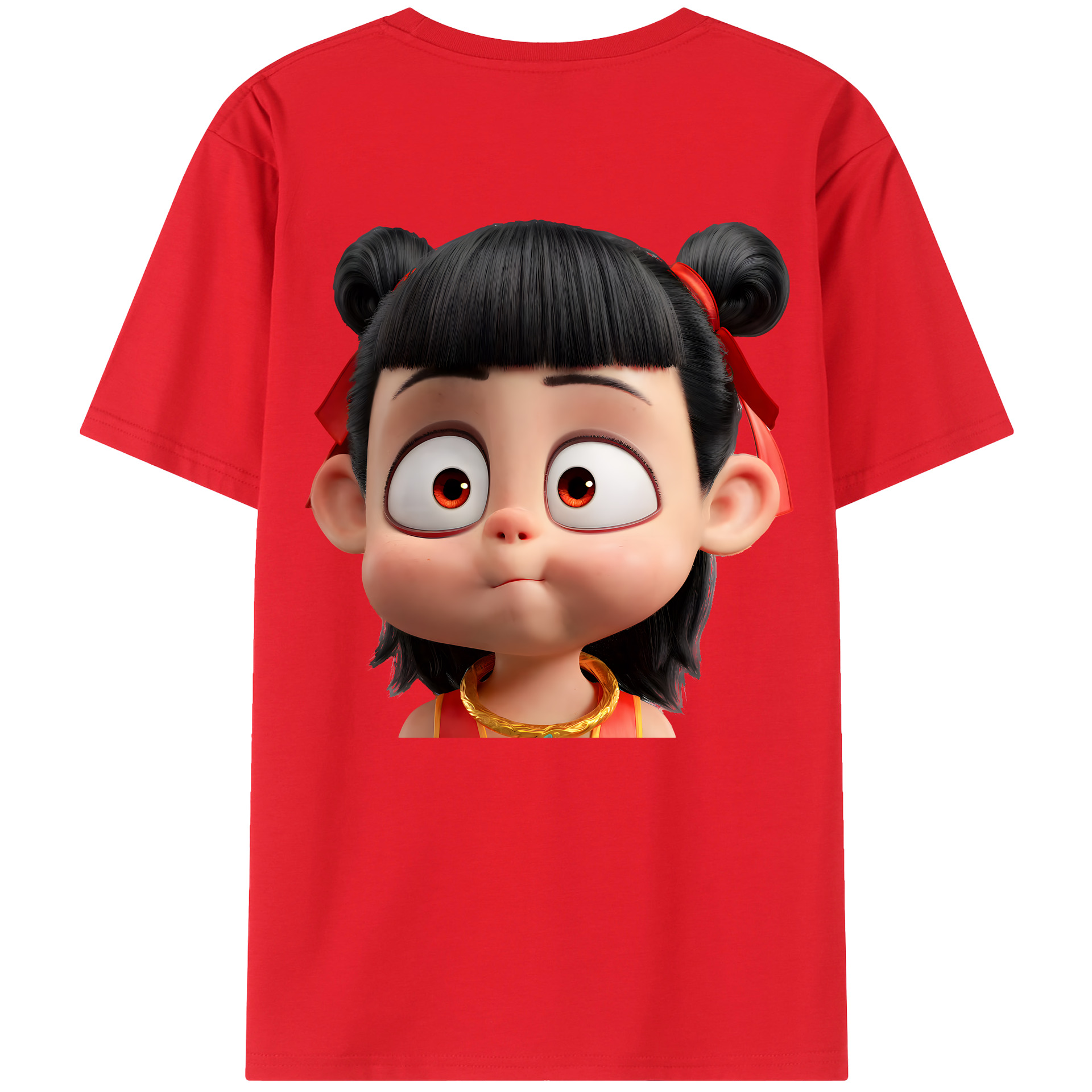 （画像用） Ne Zha 2 ナタ 魔童の大暴れ レディース半袖Tシャツ(バックプリント)