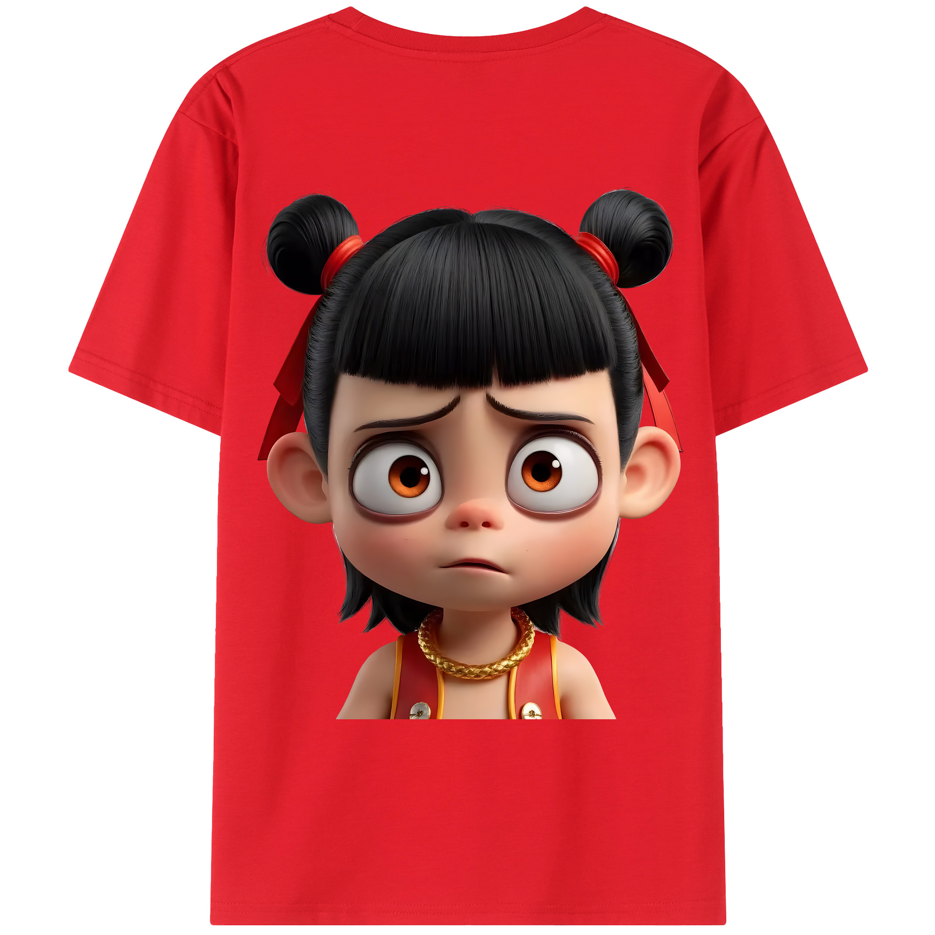 （画像用） Ne Zha 2 ナタ 魔童の大暴れ レディース半袖Tシャツ(バックプリント)