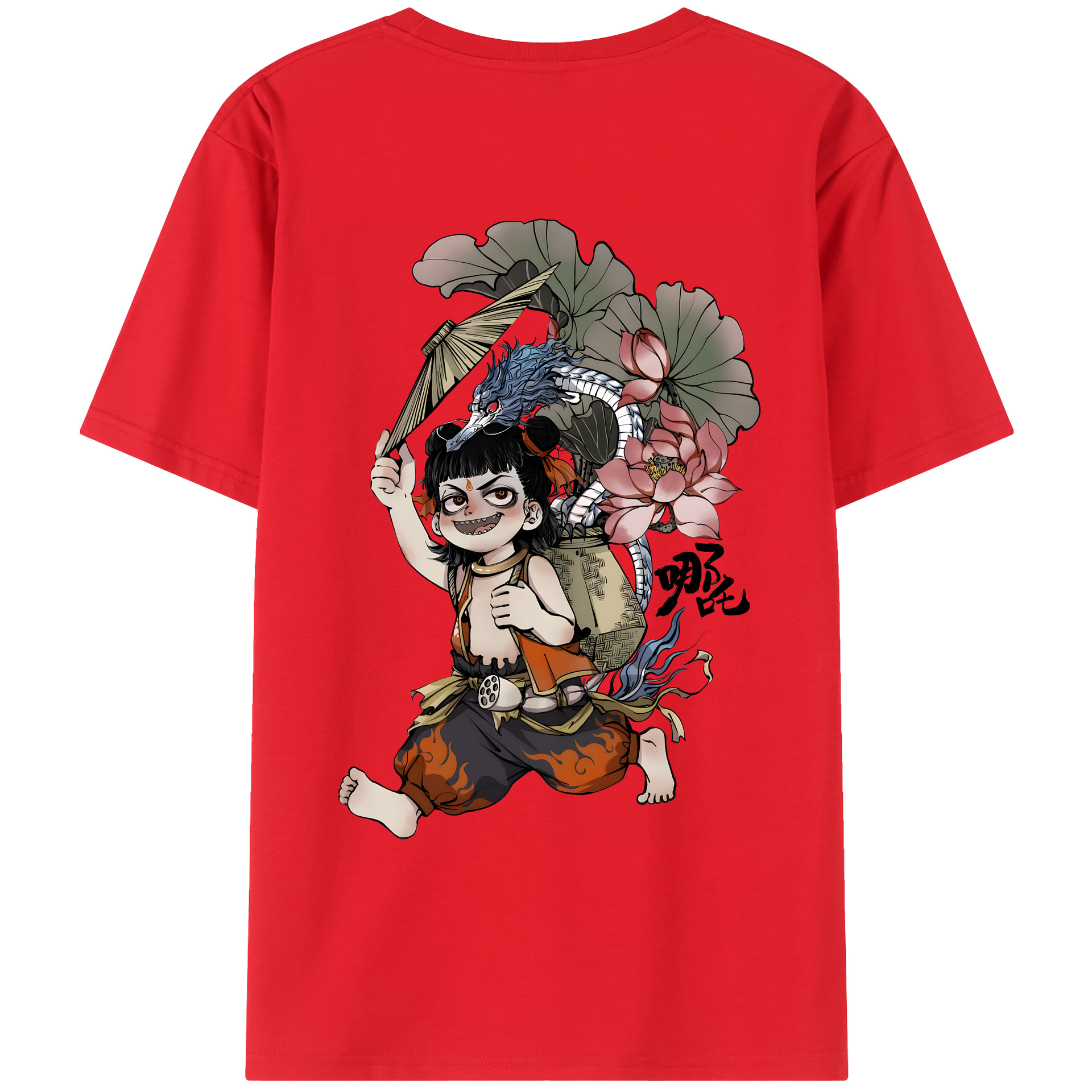 （画像用） Ne Zha 2 ナタ 魔童の大暴れ レディース半袖Tシャツ(バックプリント)