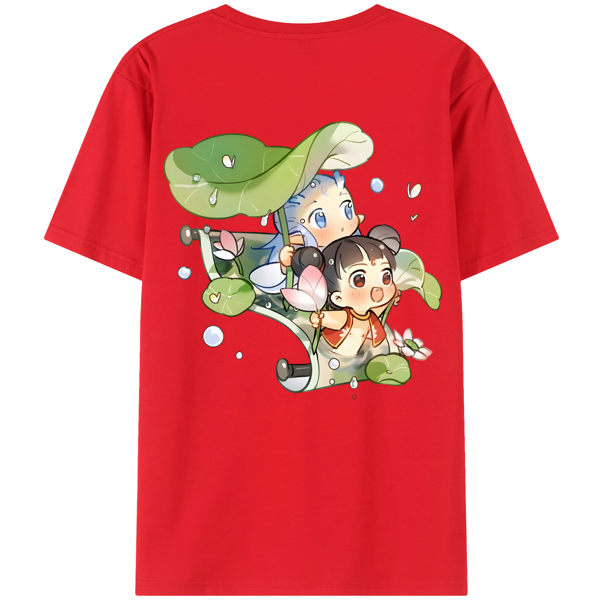 （画像用） Ne Zha 2 ナタ 魔童の大暴れ レディース半袖Tシャツ(バックプリント)