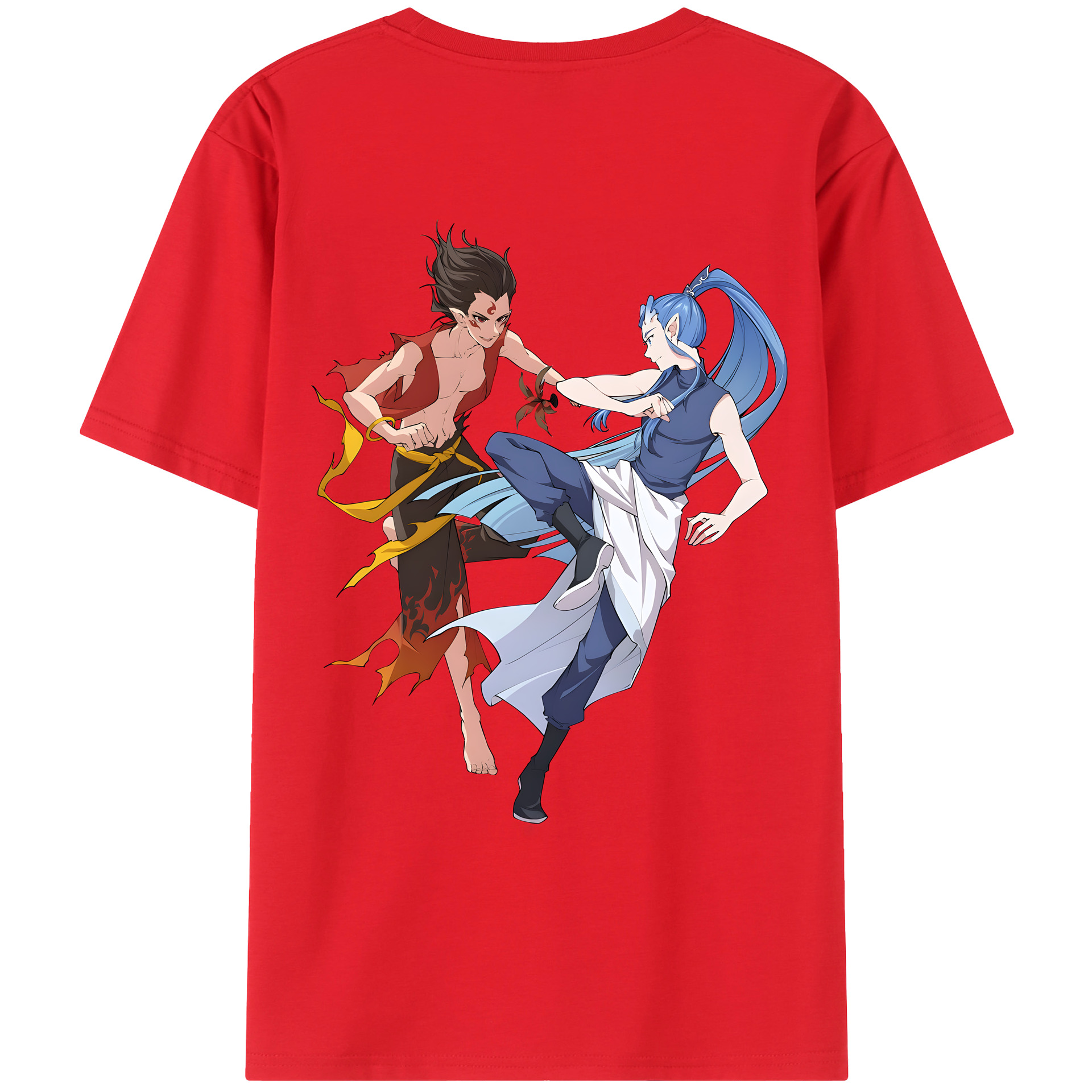 （画像用） Ne Zha 2 ナタ 魔童の大暴れ レディース半袖Tシャツ(バックプリント)