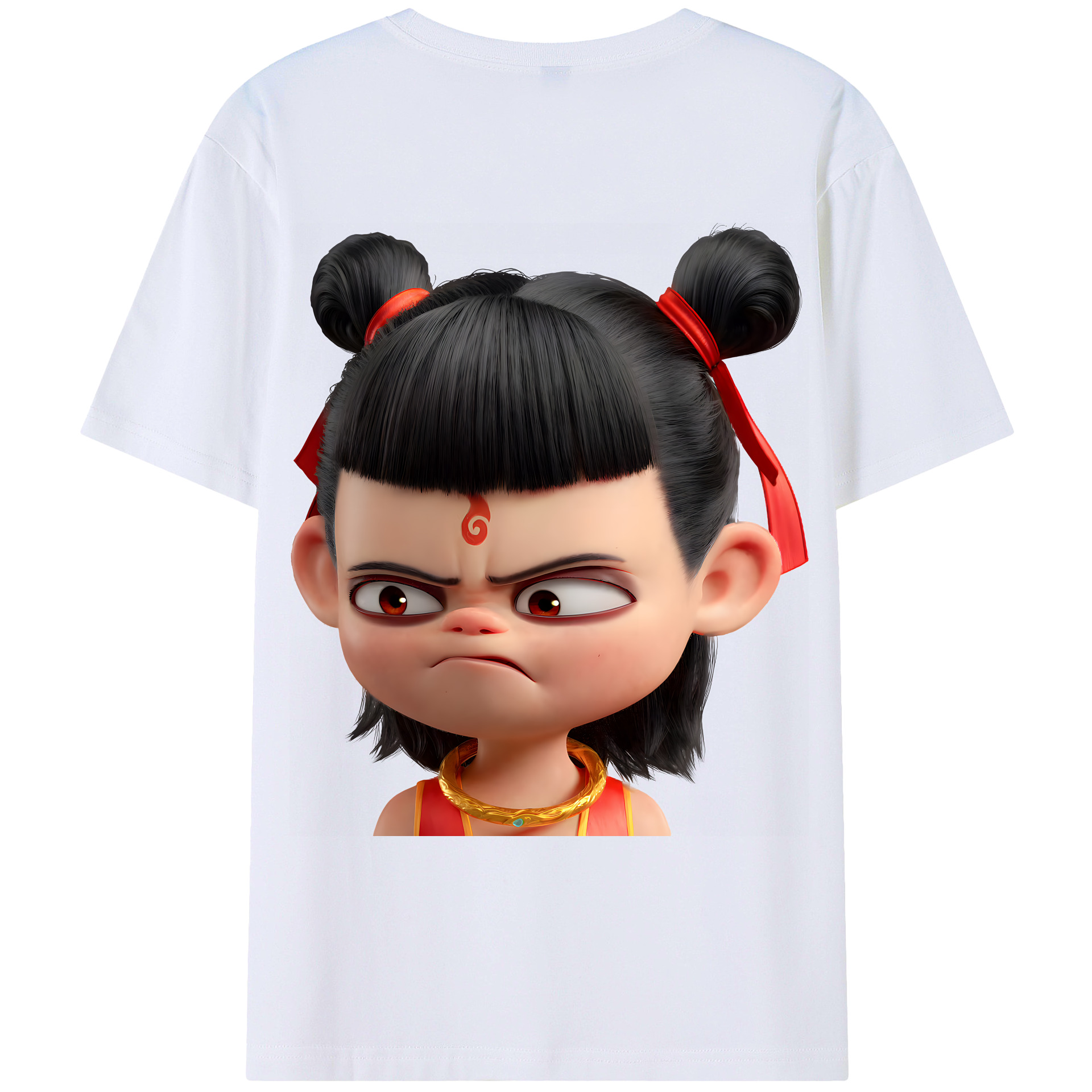 （画像用） Ne Zha 2 ナタ 魔童の大暴れ レディース半袖Tシャツ(バックプリント)