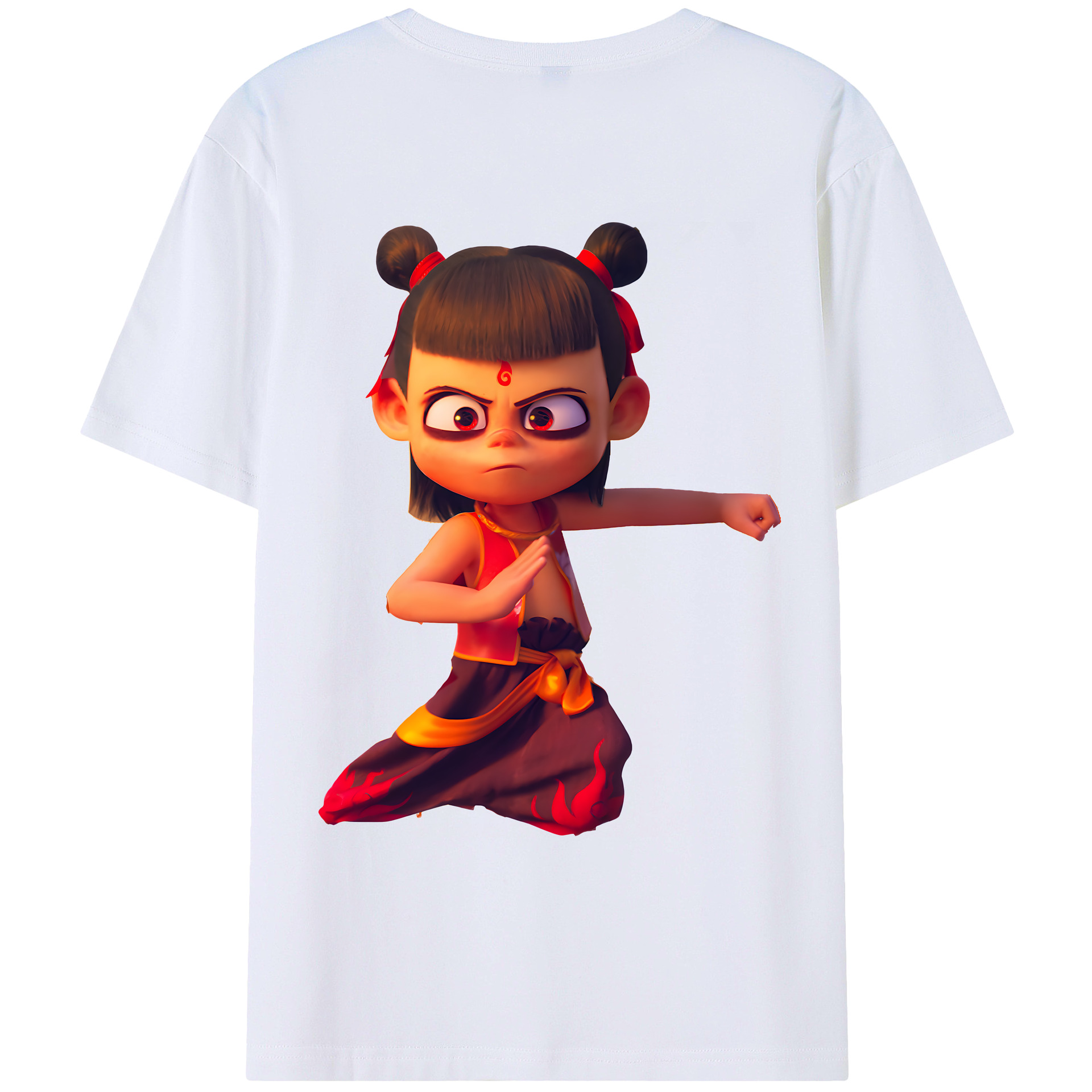 （画像用） Ne Zha 2 ナタ 魔童の大暴れ レディース半袖Tシャツ(バックプリント)