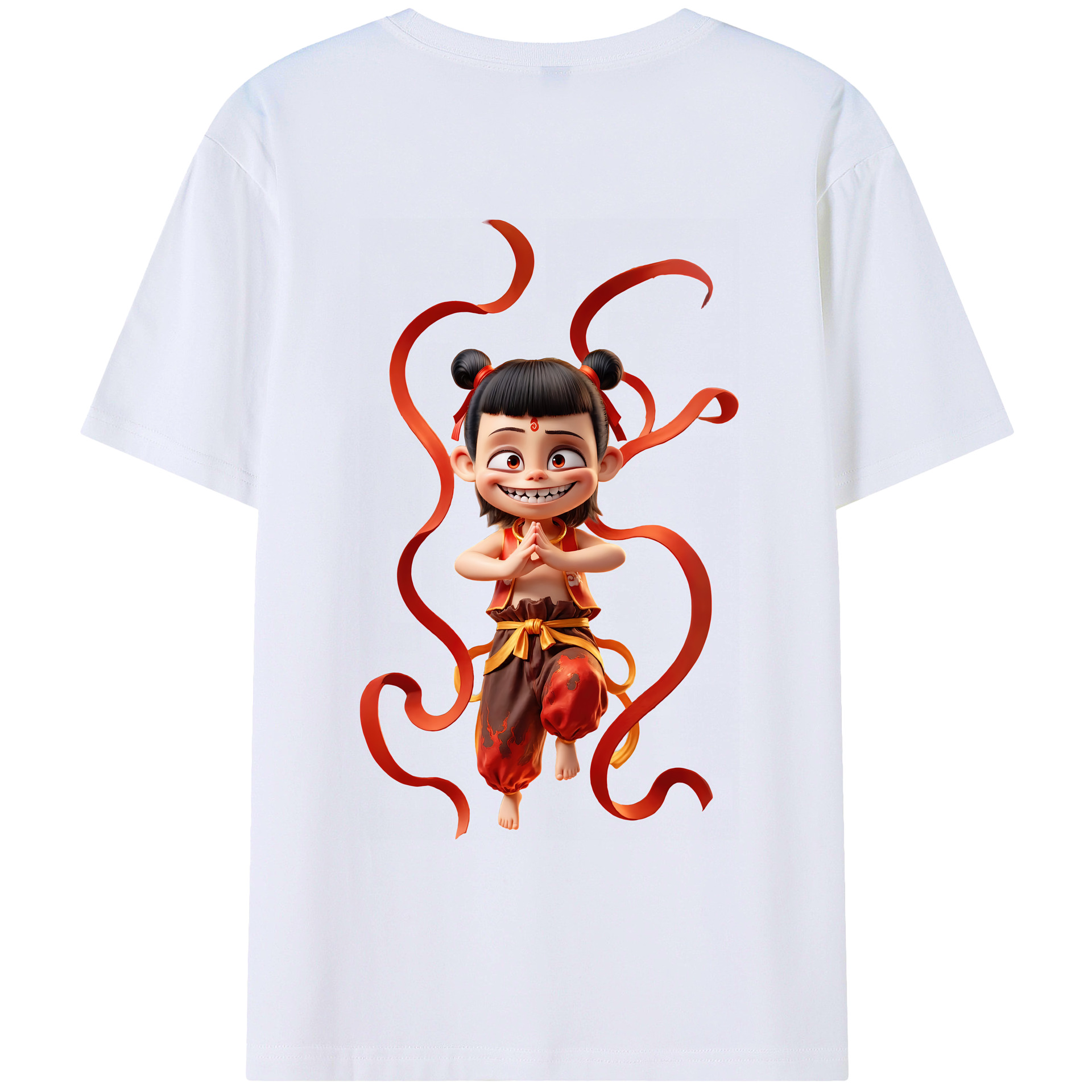 （画像用） Ne Zha 2 ナタ 魔童の大暴れ レディース半袖Tシャツ(バックプリント)