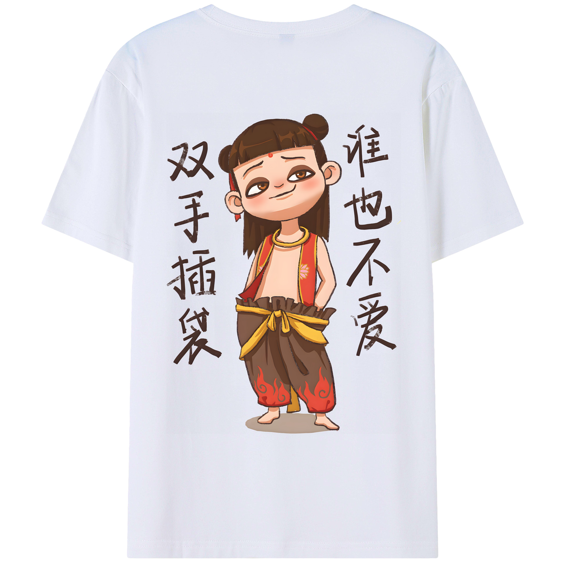 （画像用） Ne Zha 2 ナタ 魔童の大暴れ レディース半袖Tシャツ(バックプリント)