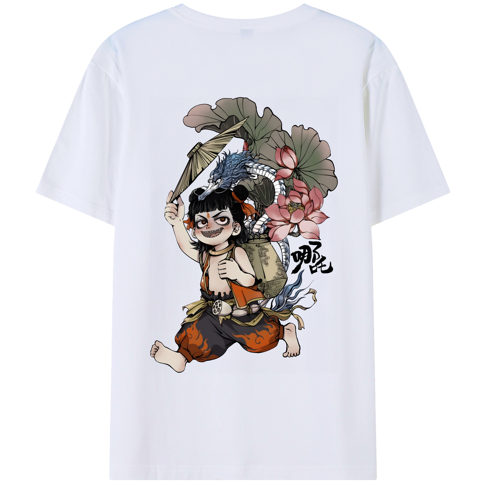 （画像用） Ne Zha 2 ナタ 魔童の大暴れ レディース半袖Tシャツ(バックプリント)