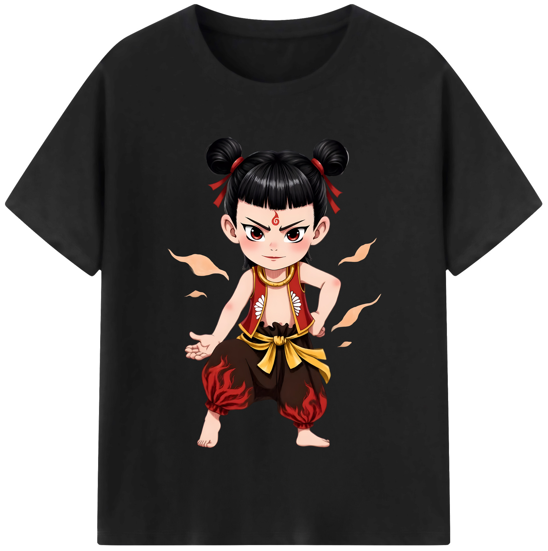 （画像用） Ne Zha 2 ナタ 魔童の大暴れ レディースカジュアルプリントTシャツ（綿100％）